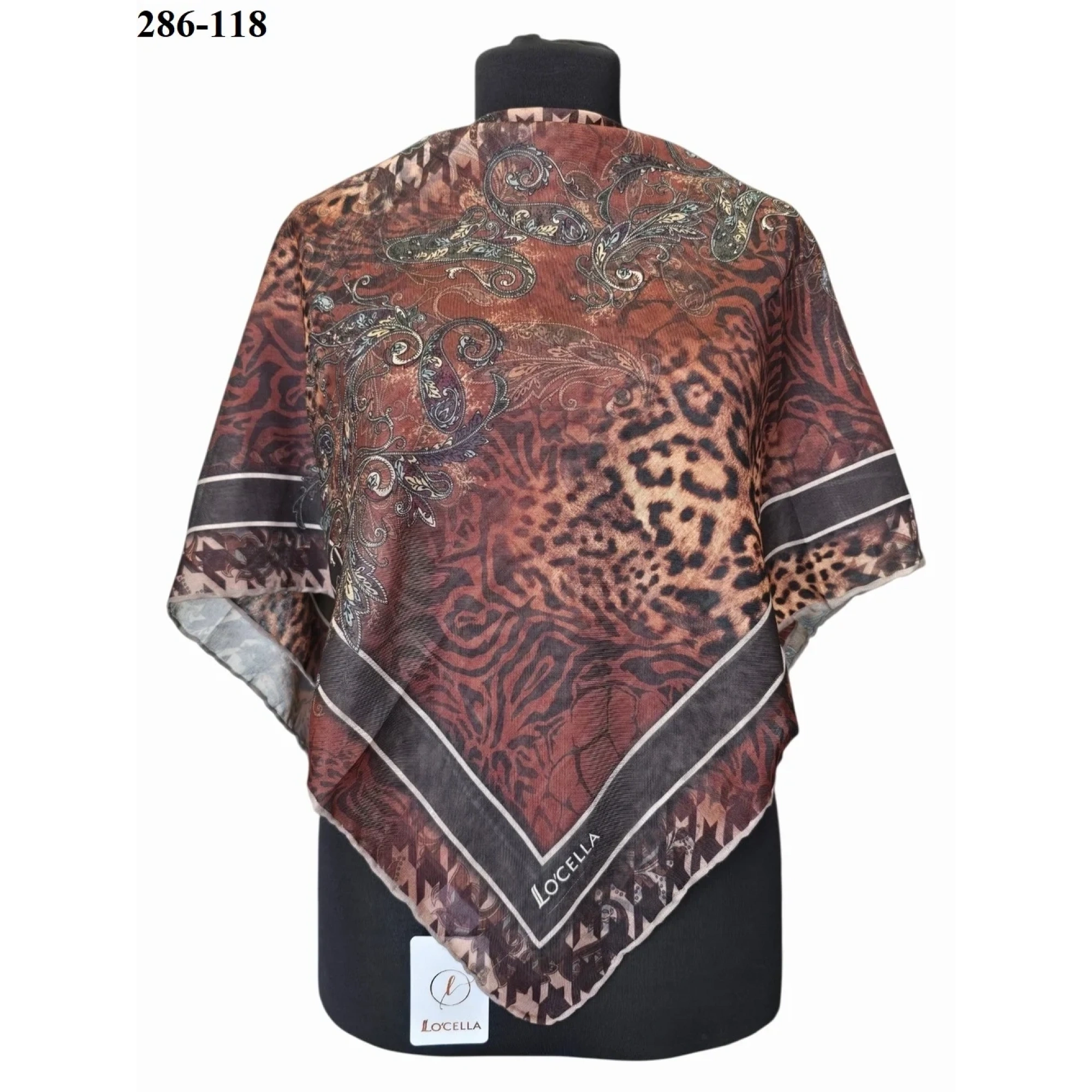 Locella Soft Pamuk Eşarp (Leopar Desen) 286-118