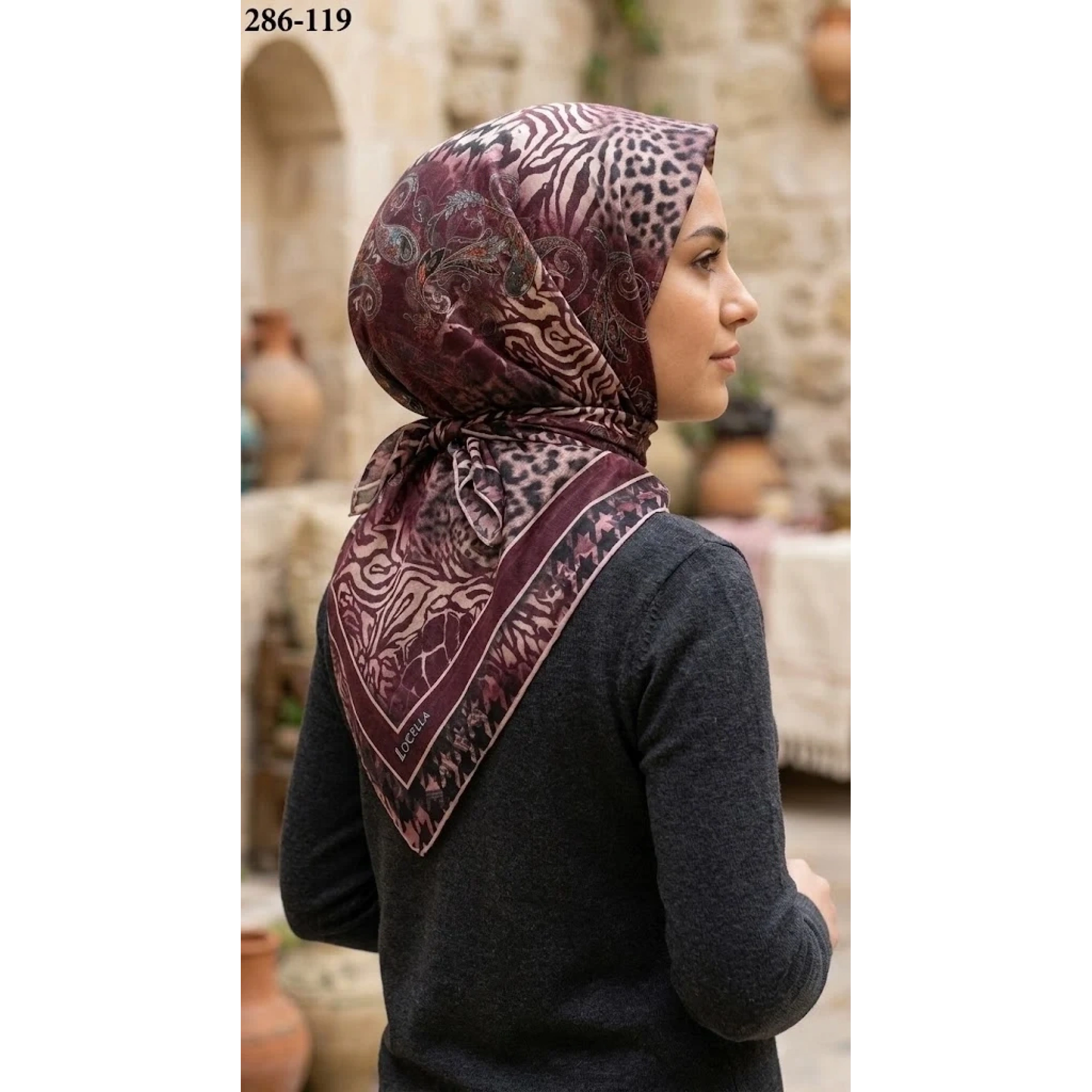 Locella Soft Pamuk Eşarp (Leopar Desen) 286-119