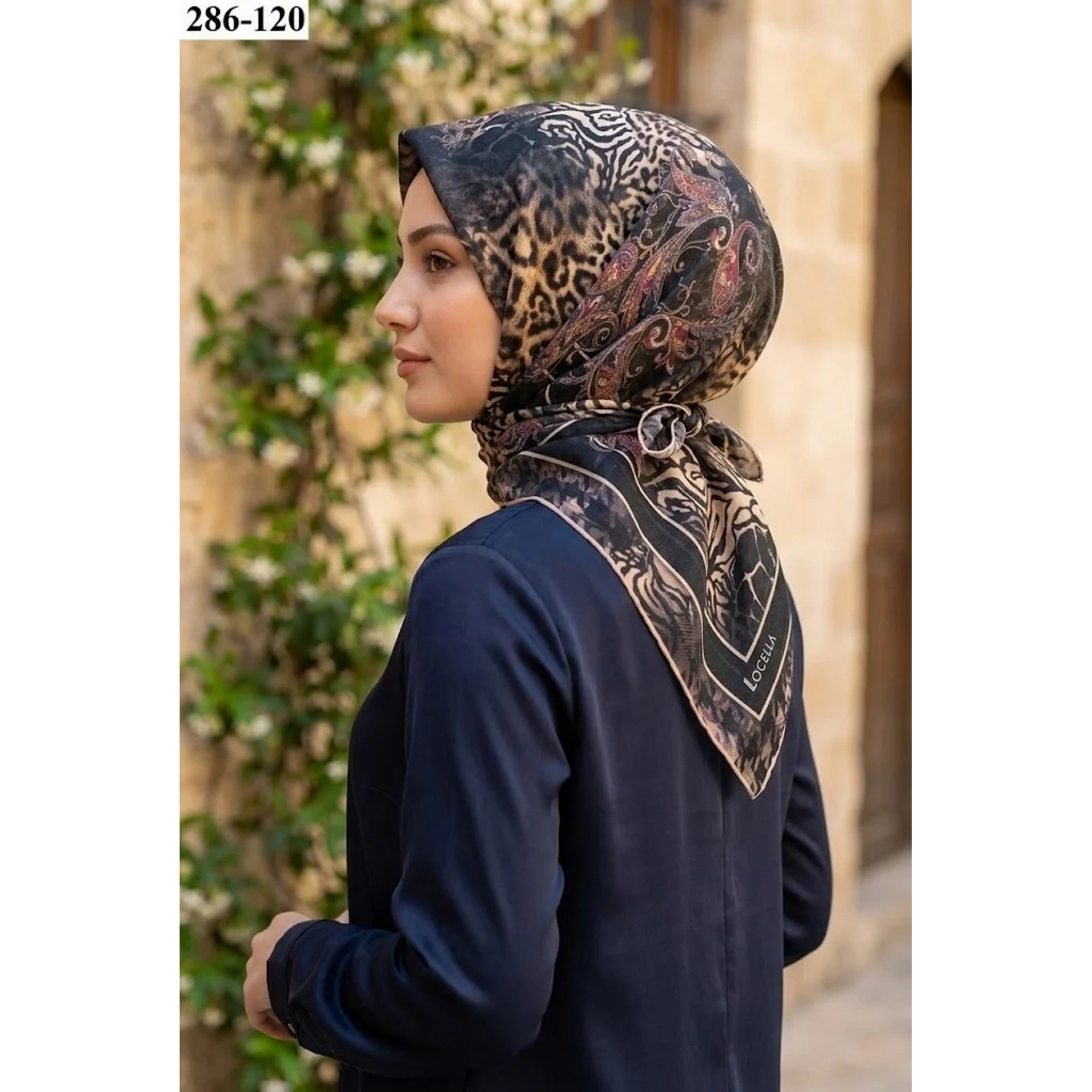 Locella Soft Pamuk Eşarp (Leopar Desen) 286-120