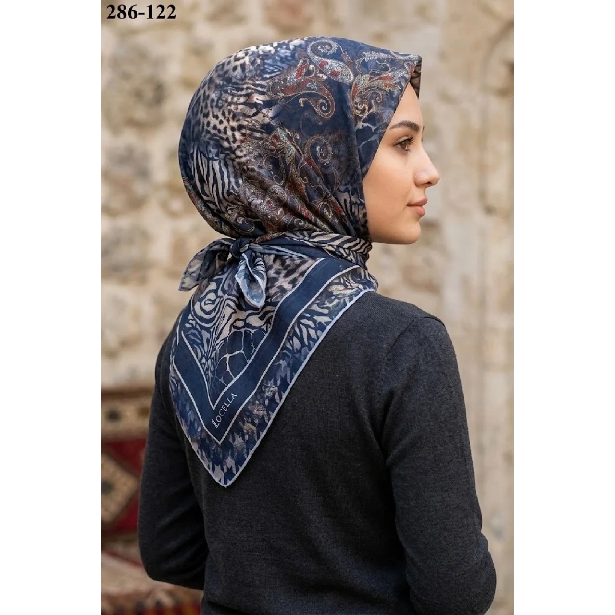 Locella Soft Pamuk Eşarp (Leopar Desen) 286-122