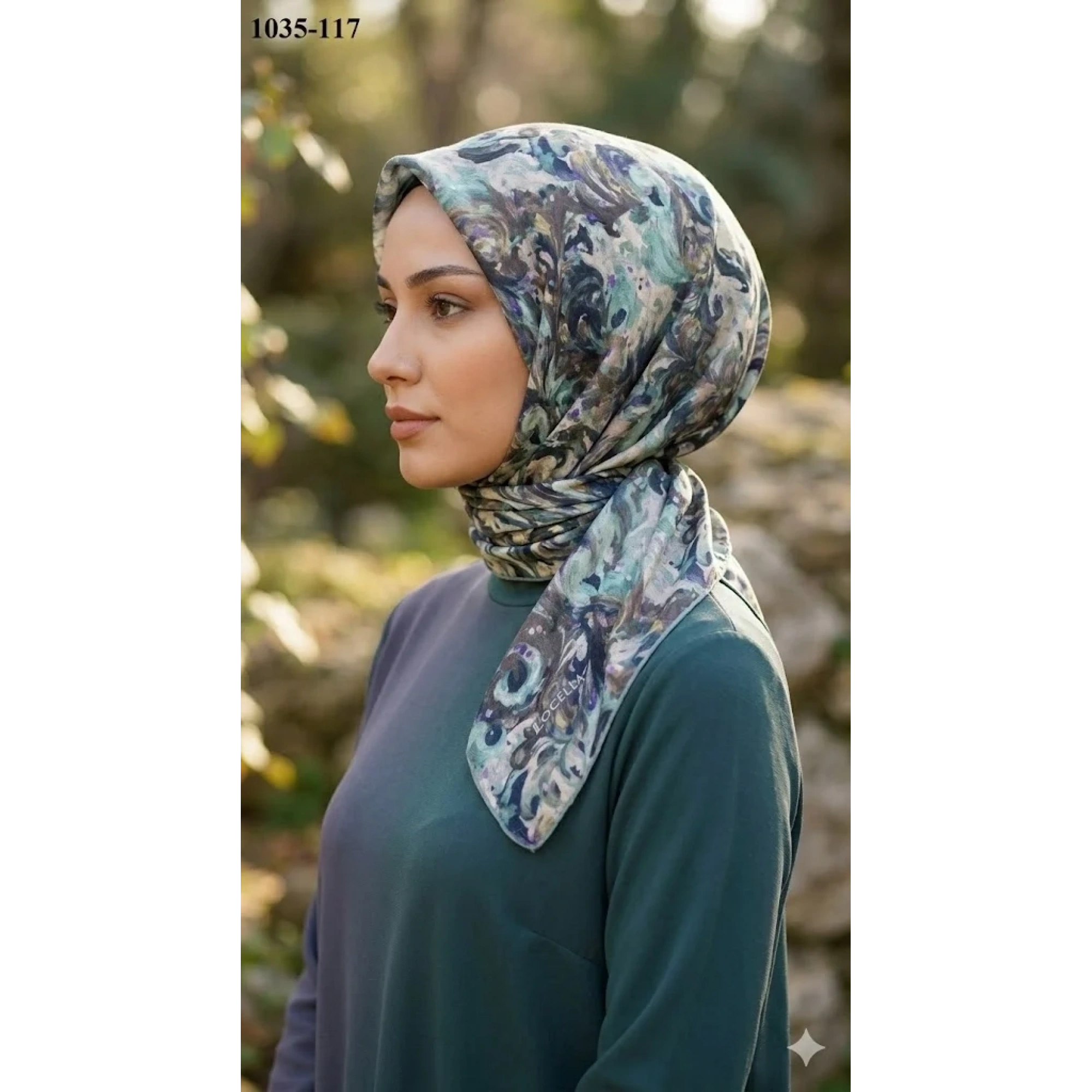 Locella Soft Pamuk Eşarp (mint-lila) 1035-117