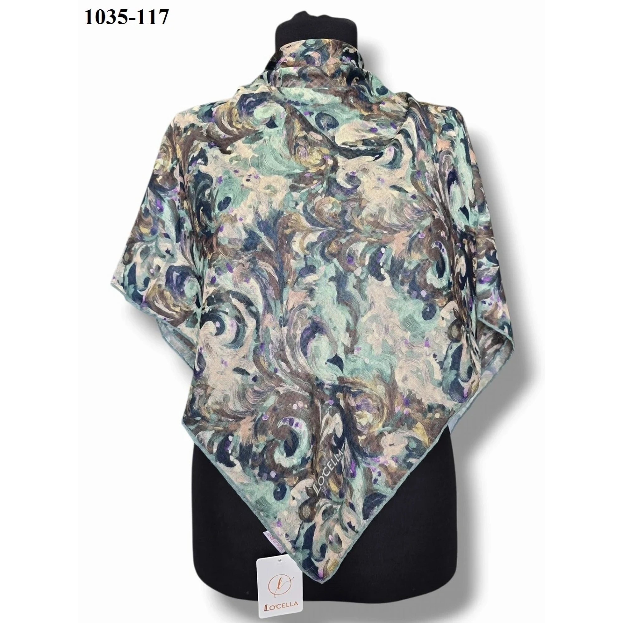Locella Soft Pamuk Eşarp (mint-lila) 1035-117