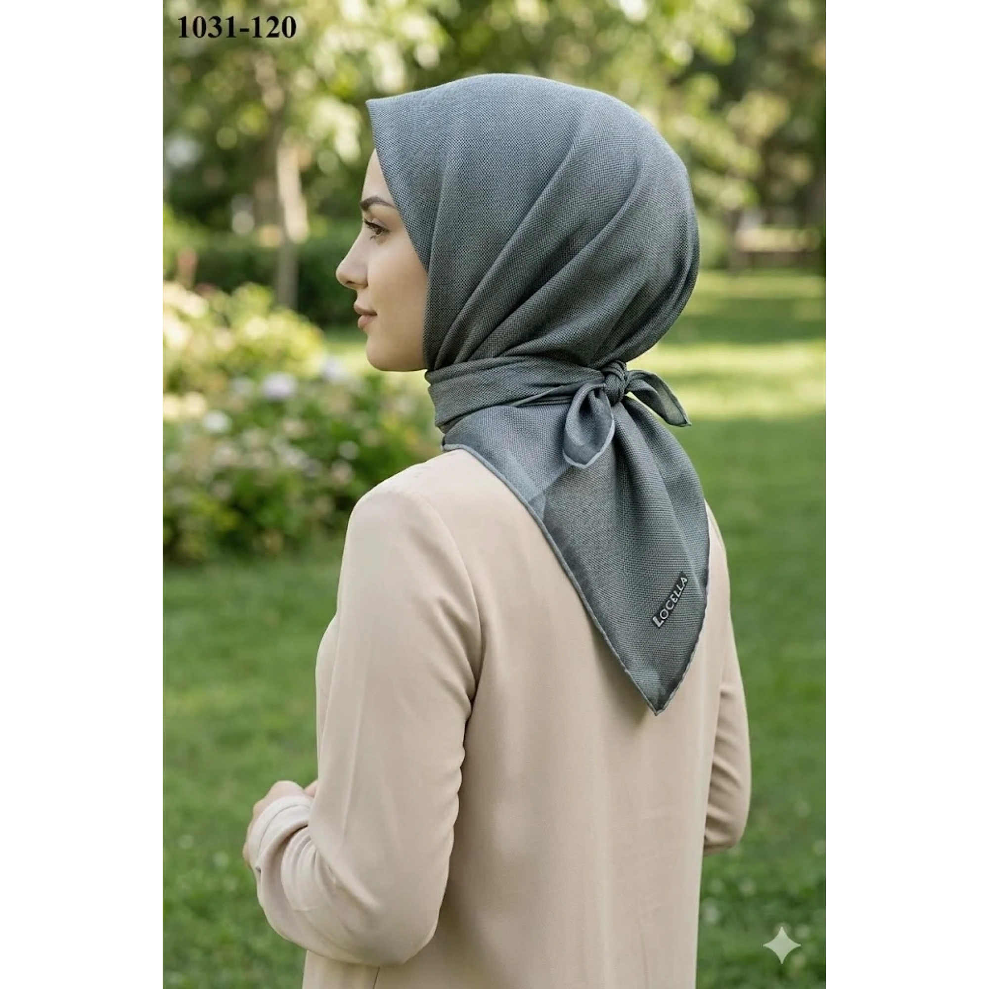 Locella Soft Pamuk Eşarp (Siyah Gri ) 1031-120