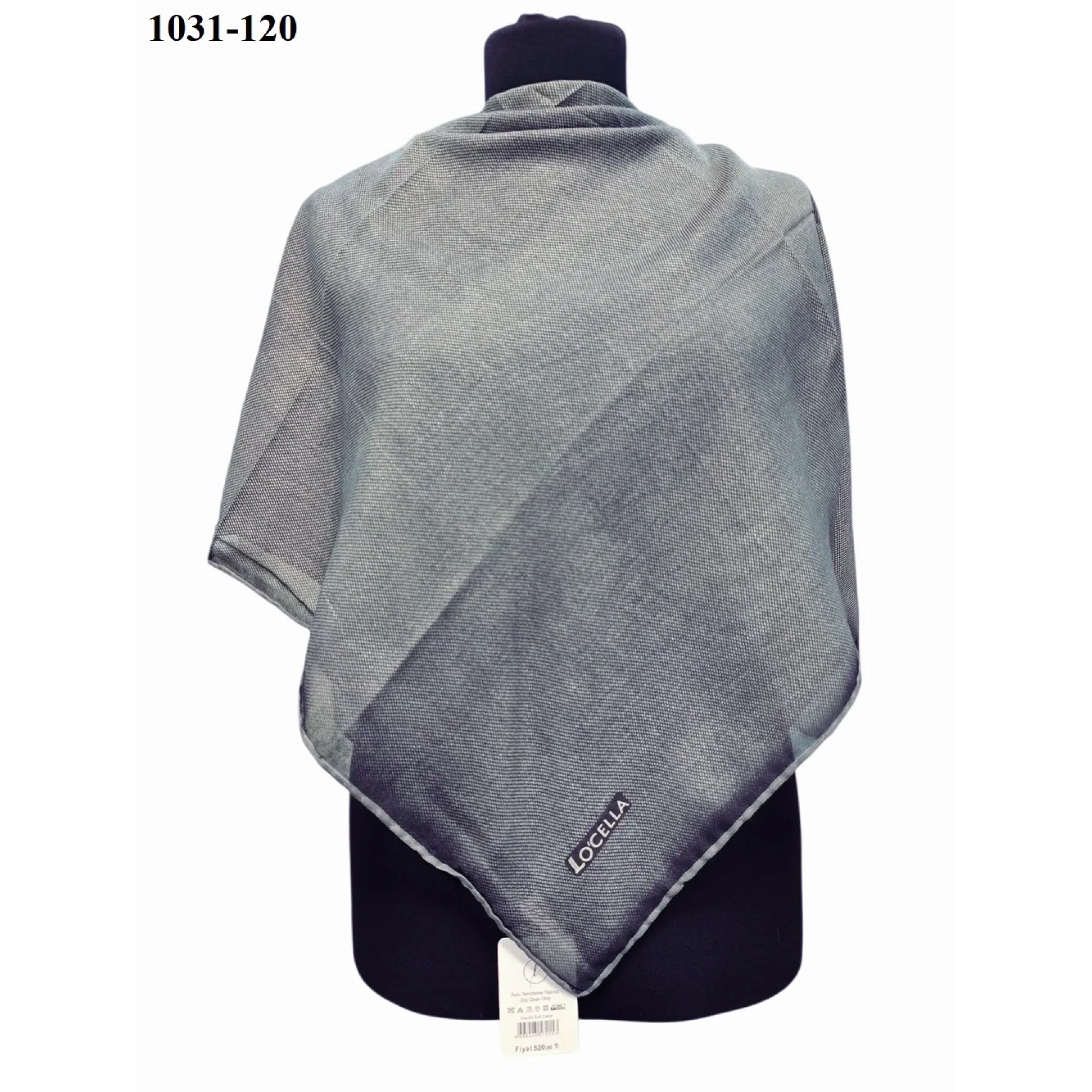 Locella Soft Pamuk Eşarp (Siyah Gri ) 1031-120