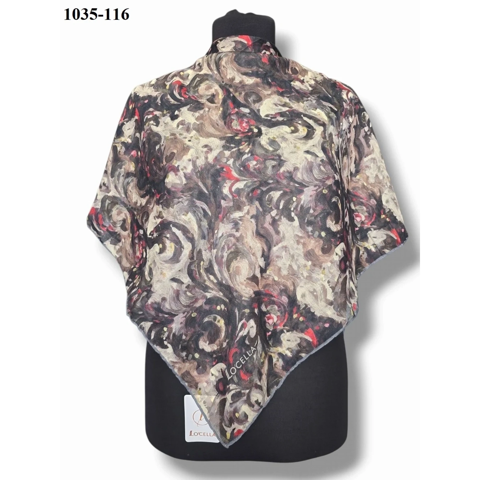 Locella Soft Pamuk Eşarp (siyah-haki) 1035-116