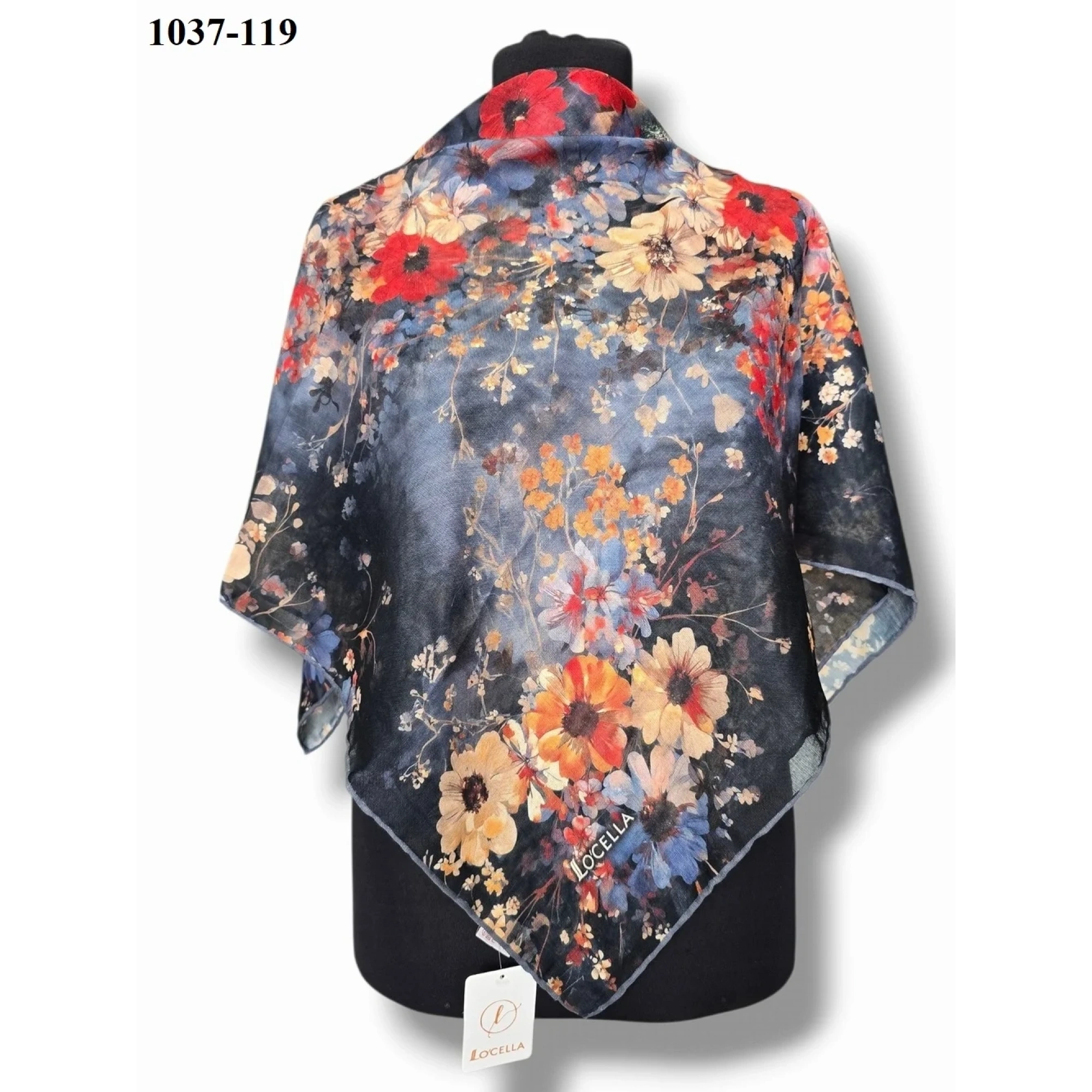 Locella Soft Pamuk Eşarp (Siyah-Kırmızı) 1037-119
