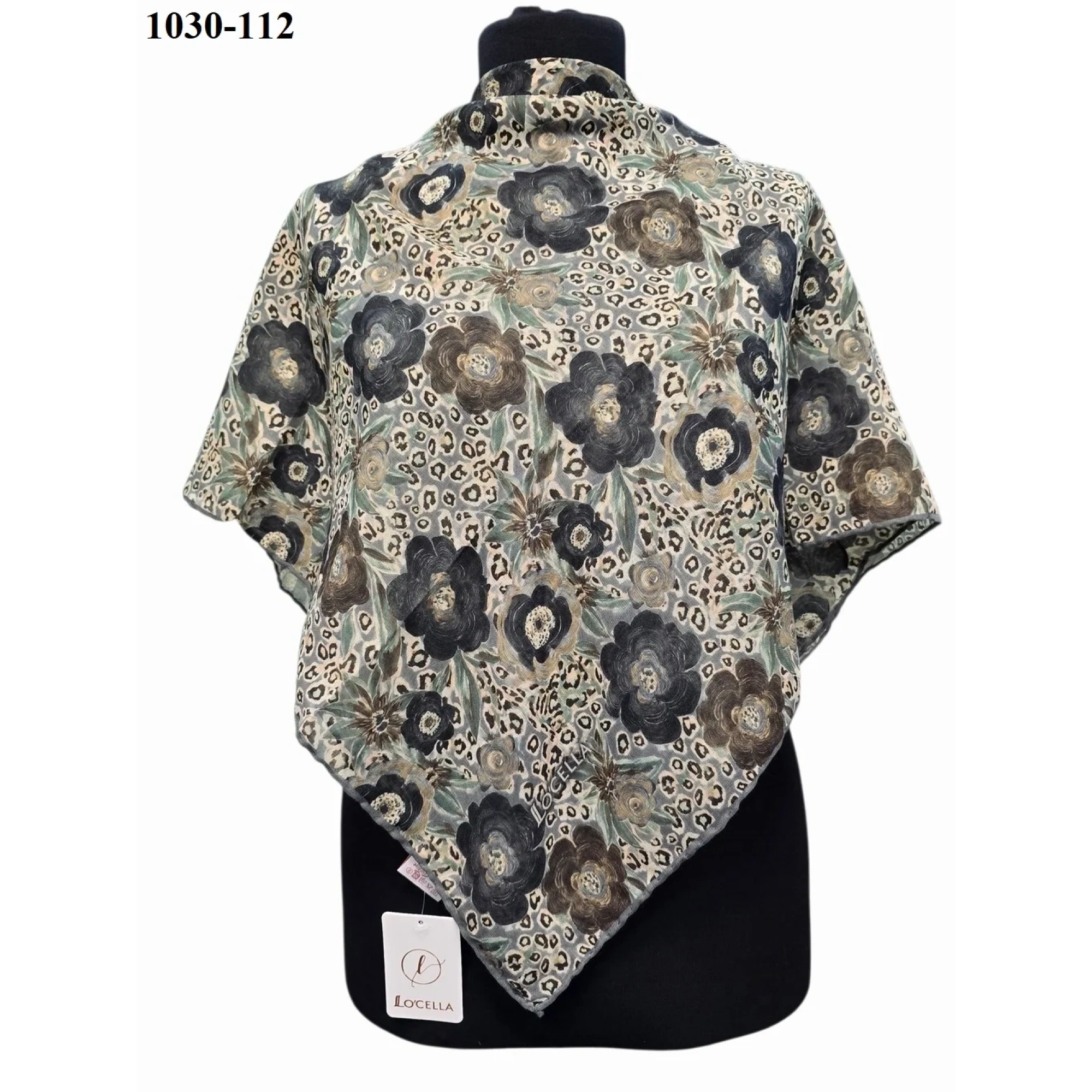 Locella Soft Pamuk Eşarp (Siyah Mint ) 1030-112