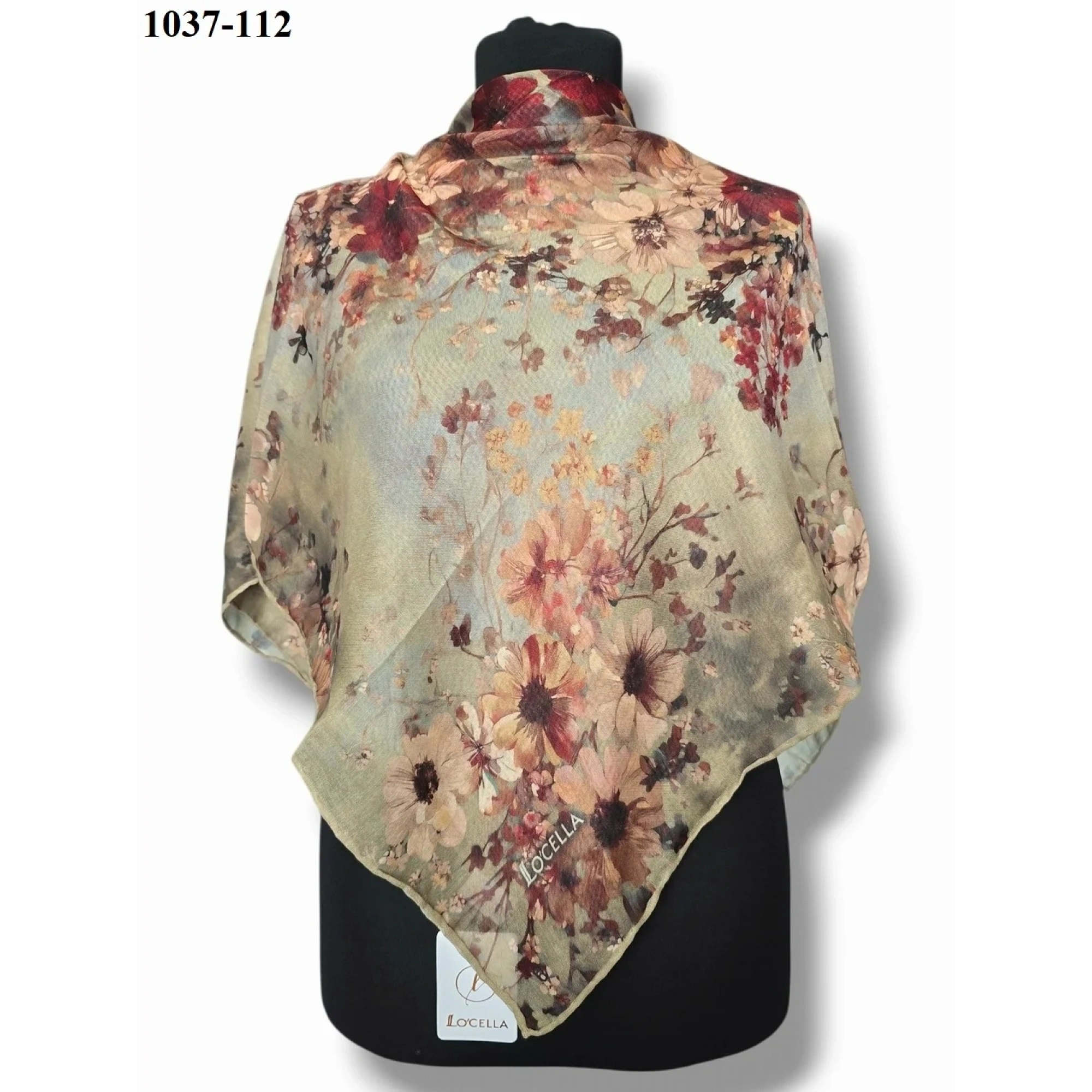 Locella Soft Pamuk Eşarp (Yeşil - Kırmızı) 1037-112