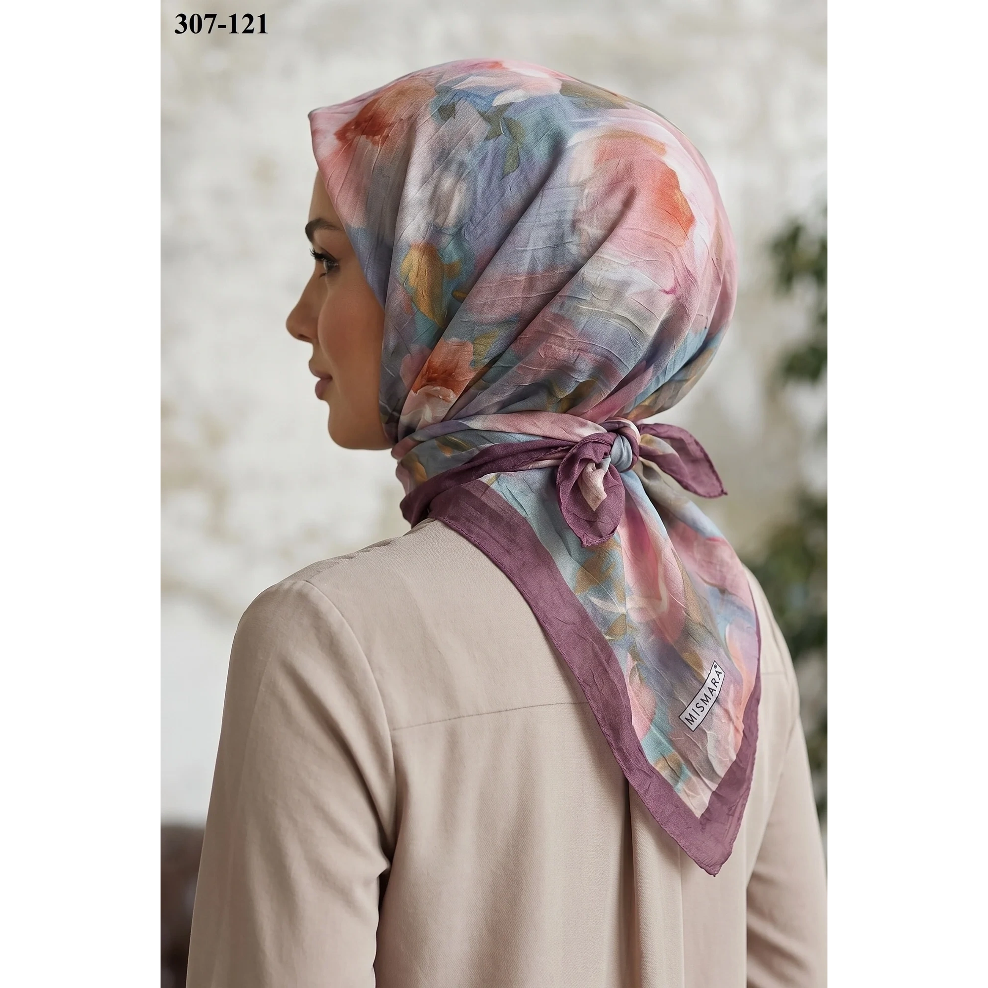 Mismarascarf Desenli Bambu Kraş Pamuk Eşarp 307-121