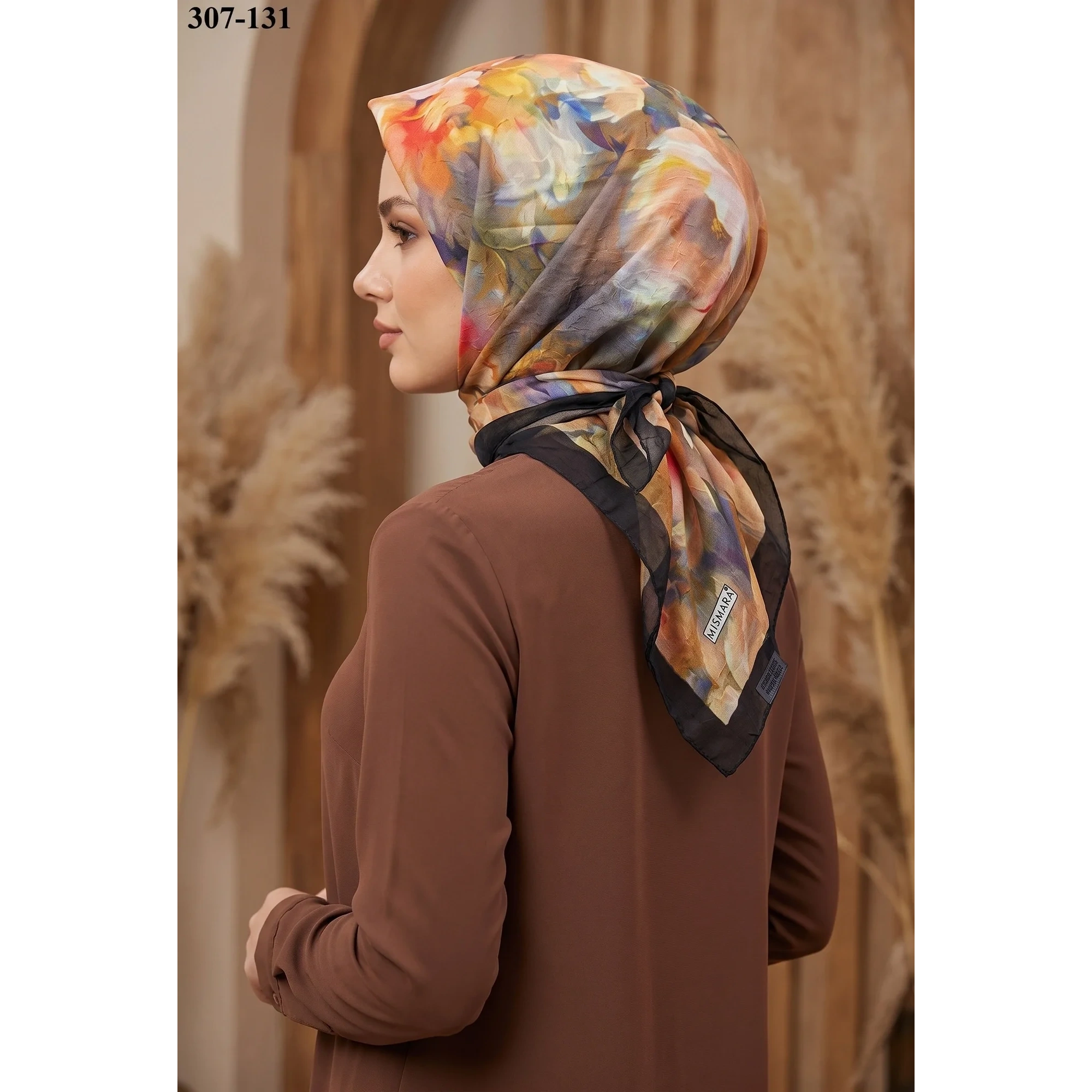 Mismarascarf Desenli Bambu Kraş Pamuk Eşarp 307-131