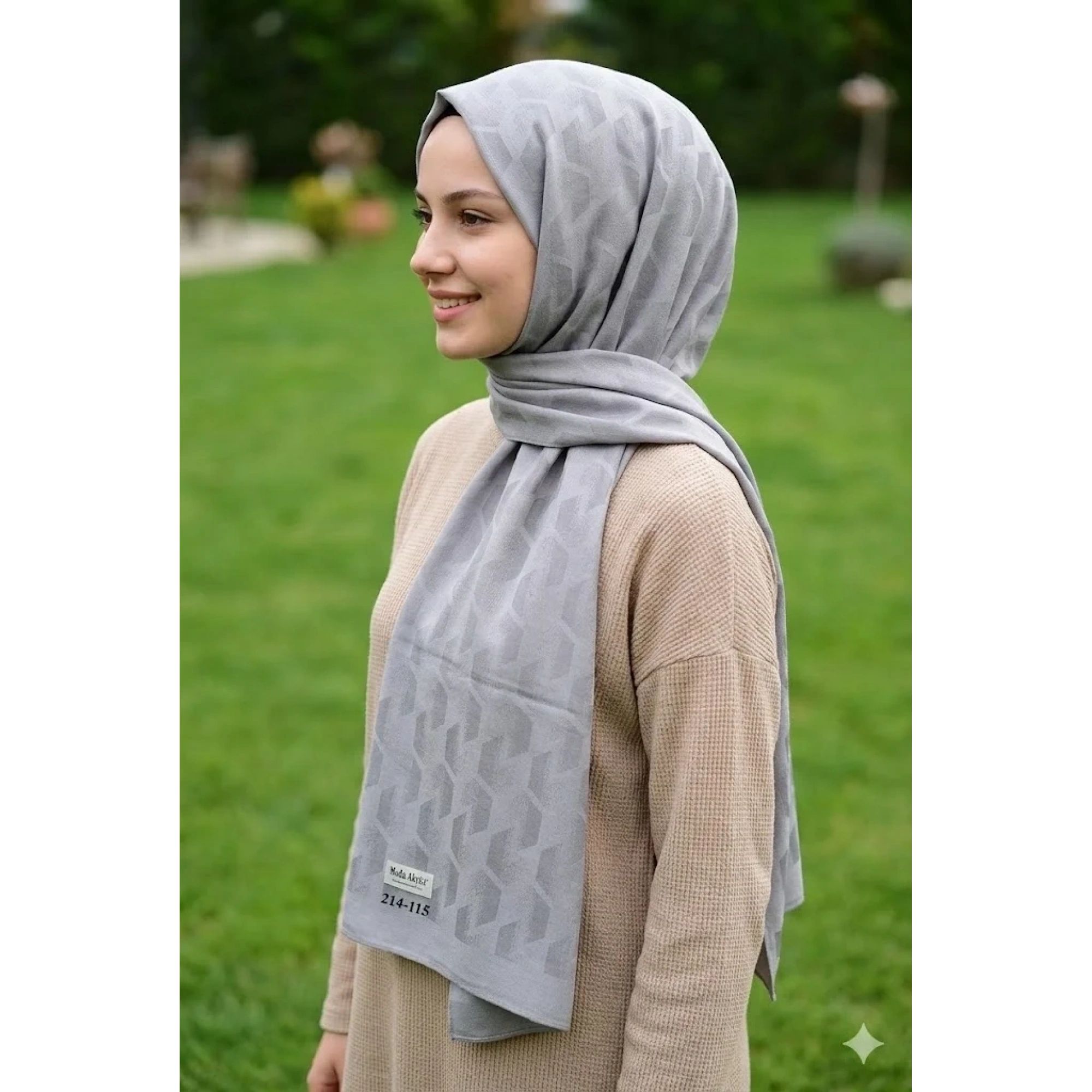 Moda Akyüz Ayrobin Jakar Şal (Gri) 214-115