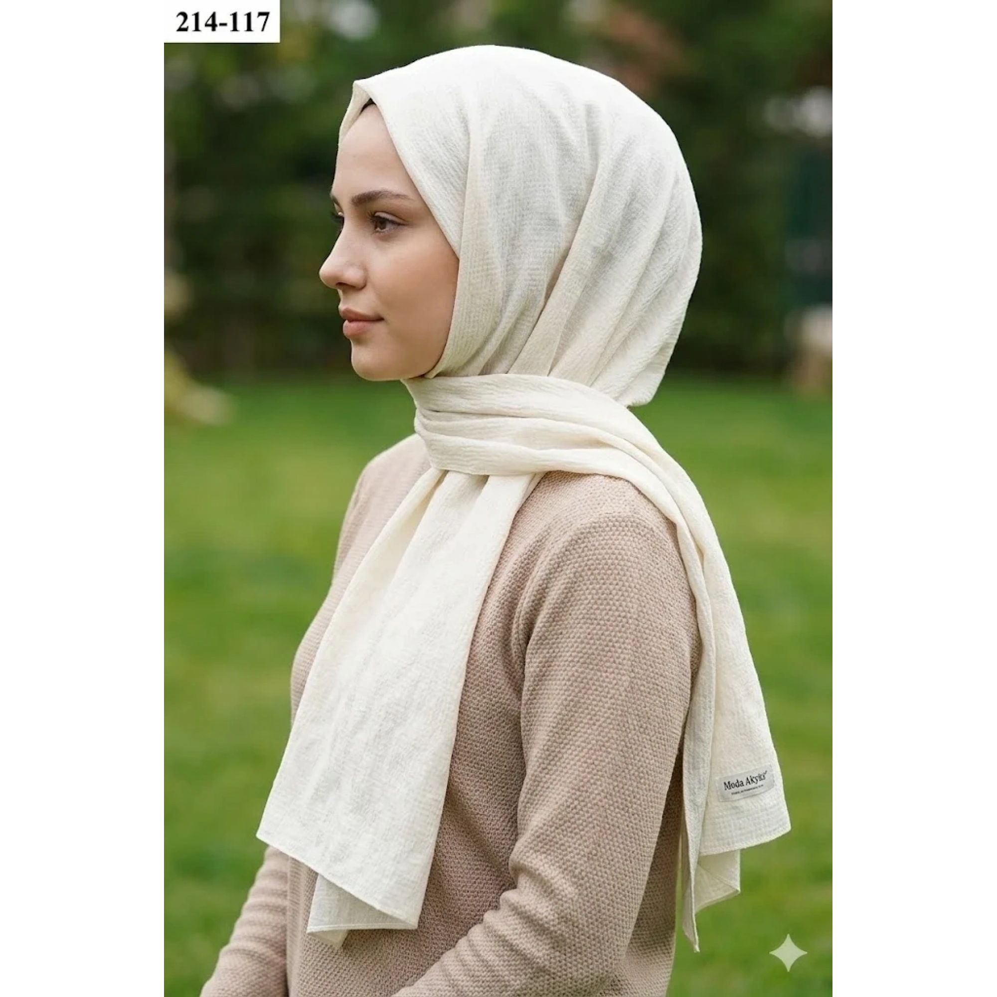 Moda Akyüz Ayrobin Jakar Şal (Krem) 214-117