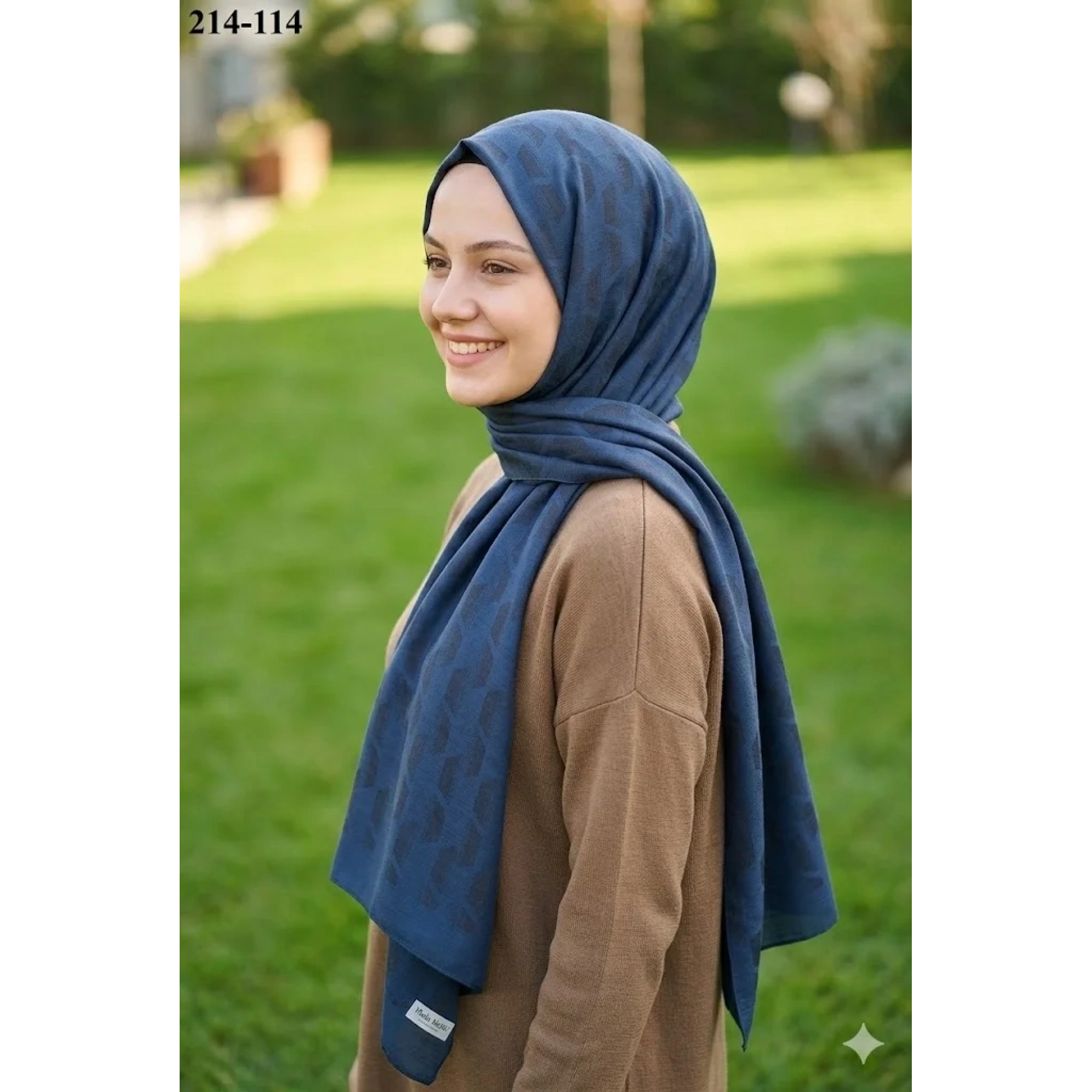 Moda Akyüz Ayrobin Jakar Şal (Lacivert) 214-114