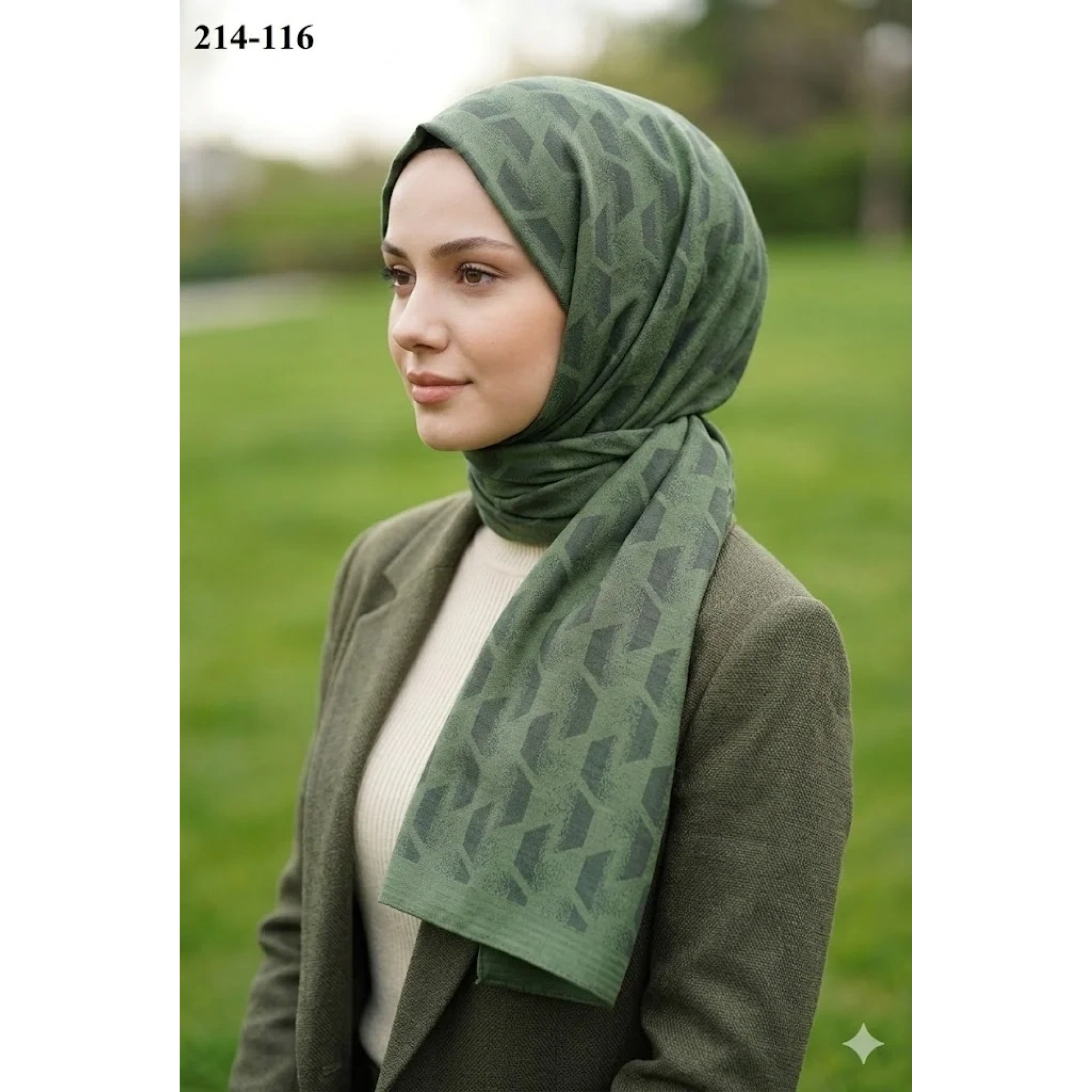 Moda Akyüz Ayrobin Jakar Şal (Yeşil) 214-116