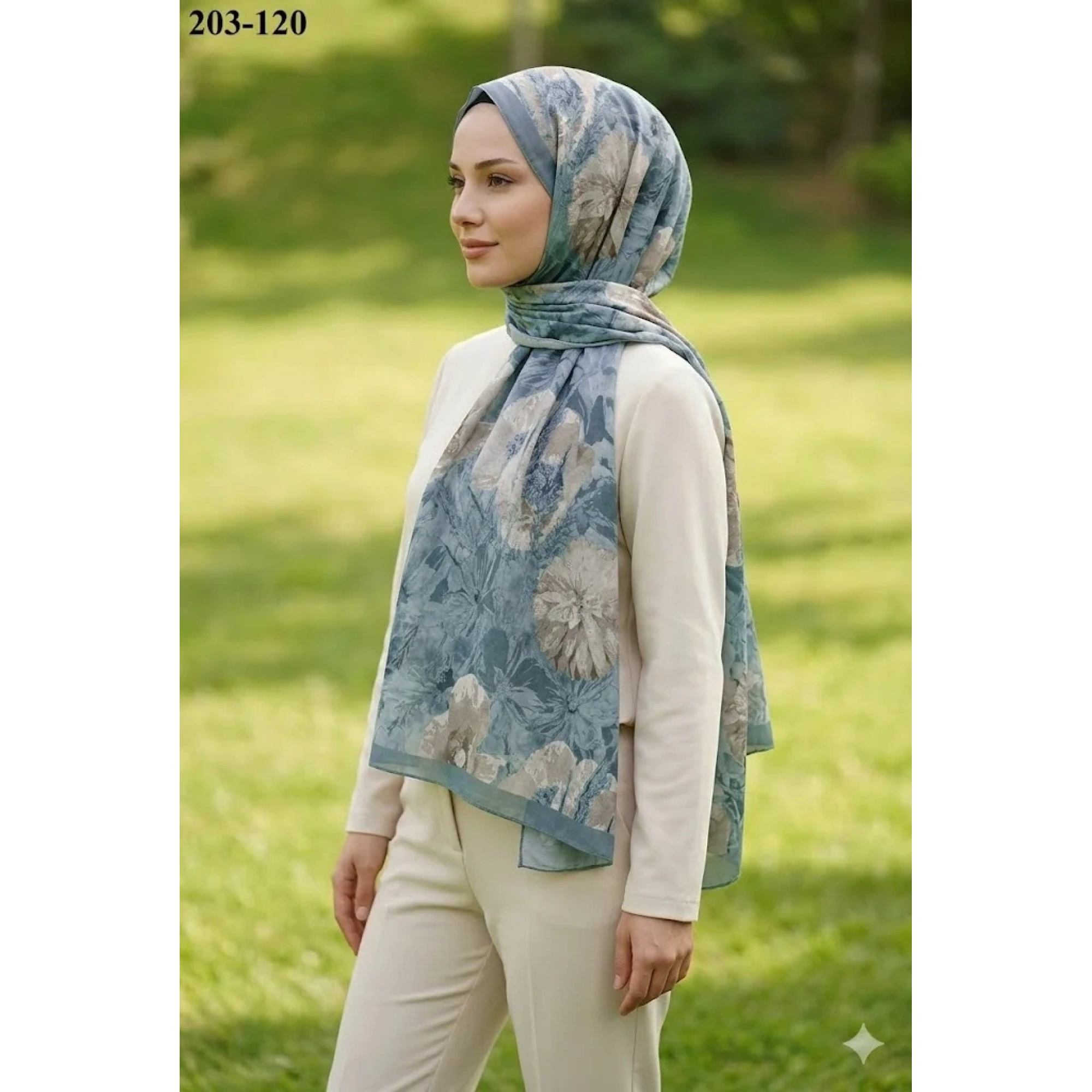 MoonScarf Bambu Kraş Pamuk Şal (Cam Göbeği) 203-120