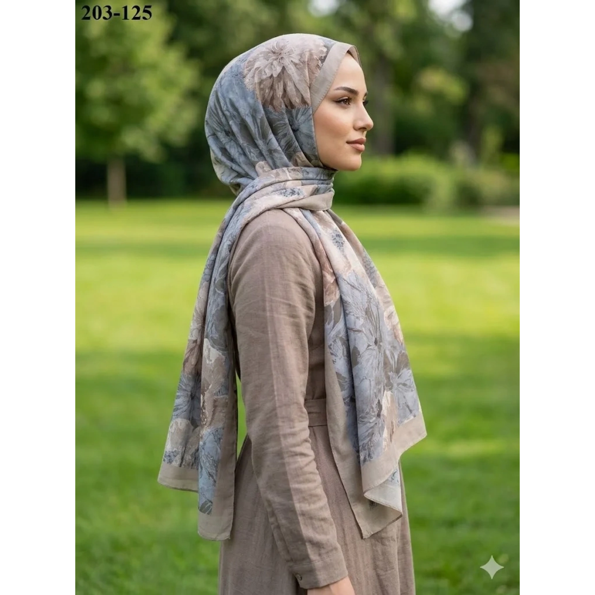 MoonScarf Bambu Kraş Pamuk Şal (Camel) 203-125