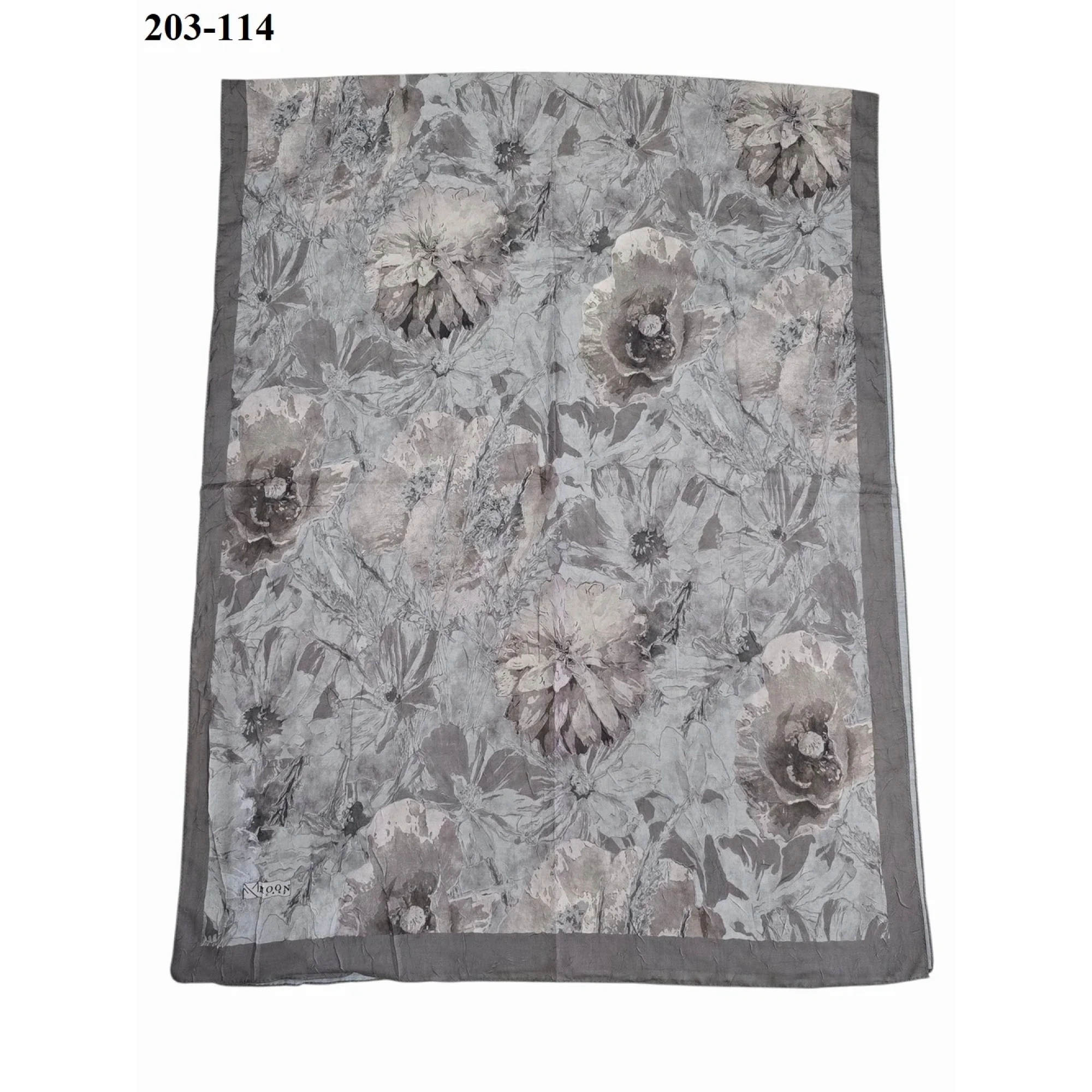 MoonScarf Bambu Kraş Pamuk Şal (Gri) 203-114