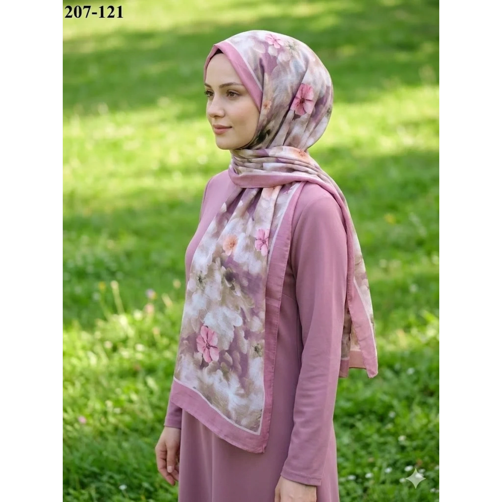 MoonScarf Bambu Kraş Pamuk Şal (Gül Pembe) 207-121