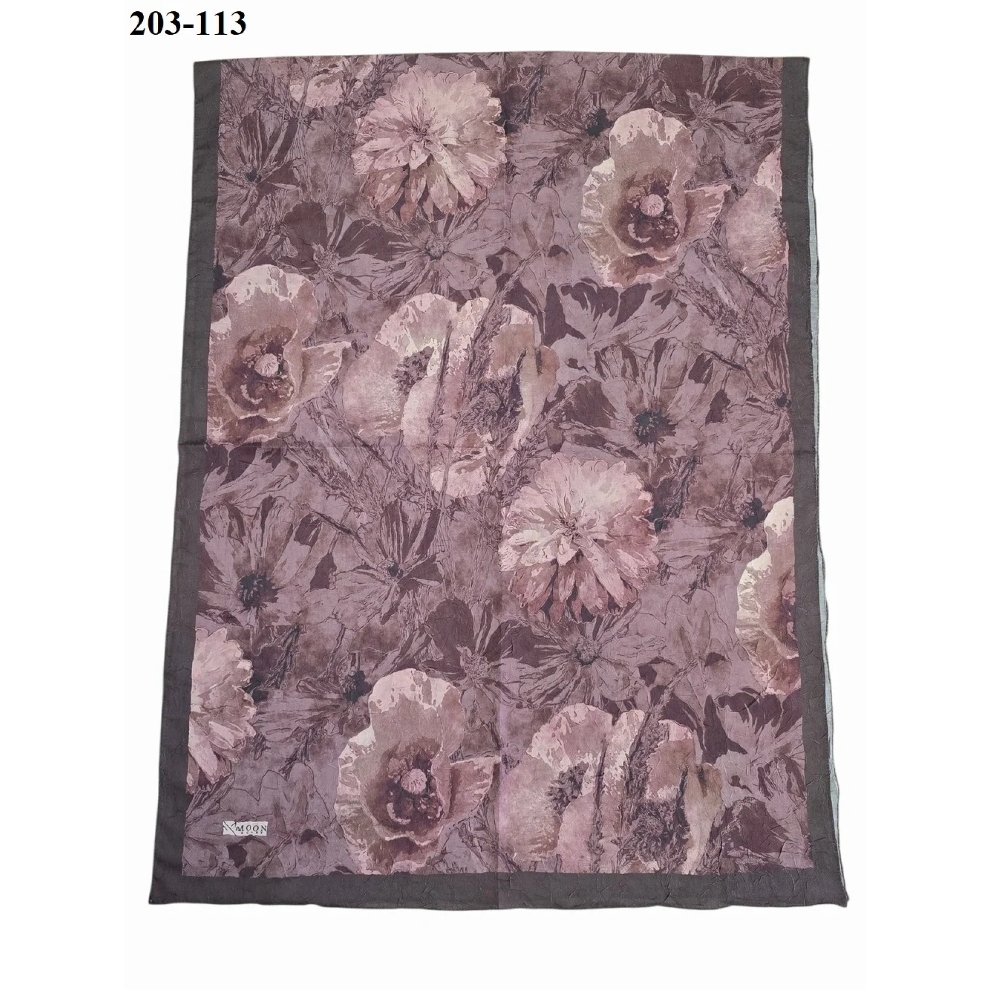 MoonScarf Bambu Kraş Pamuk Şal (Kahve) 203-113