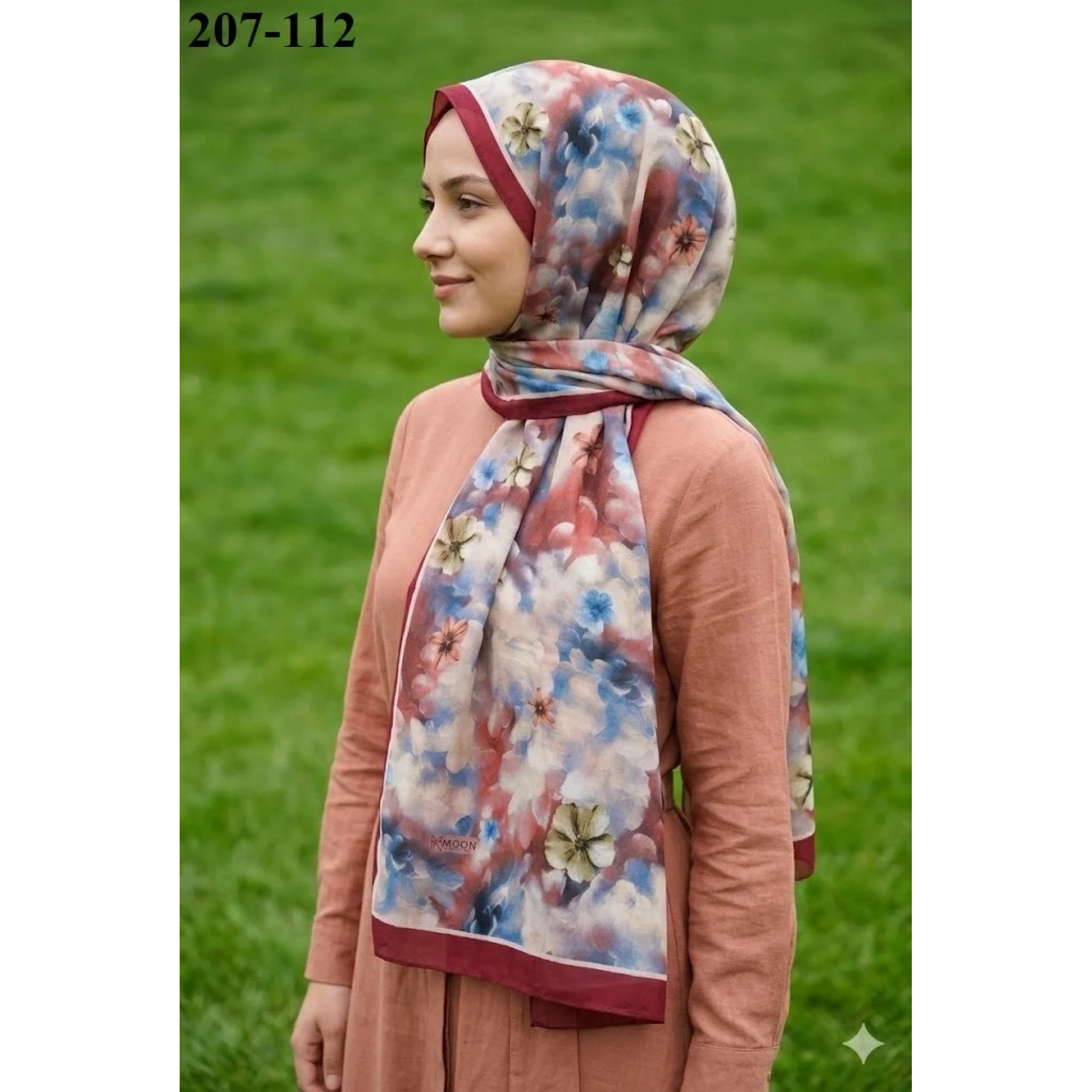 MoonScarf Bambu Kraş Pamuk Şal (Kırmızı) 207-112