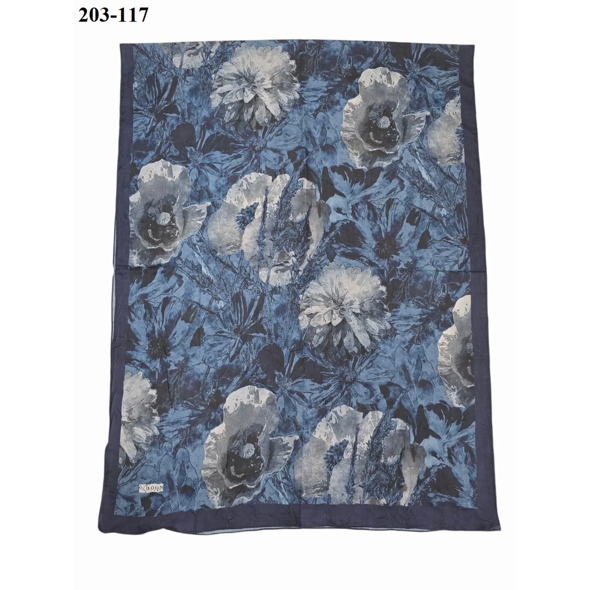 MoonScarf Bambu Kraş Pamuk Şal (Lacivert) 203-117