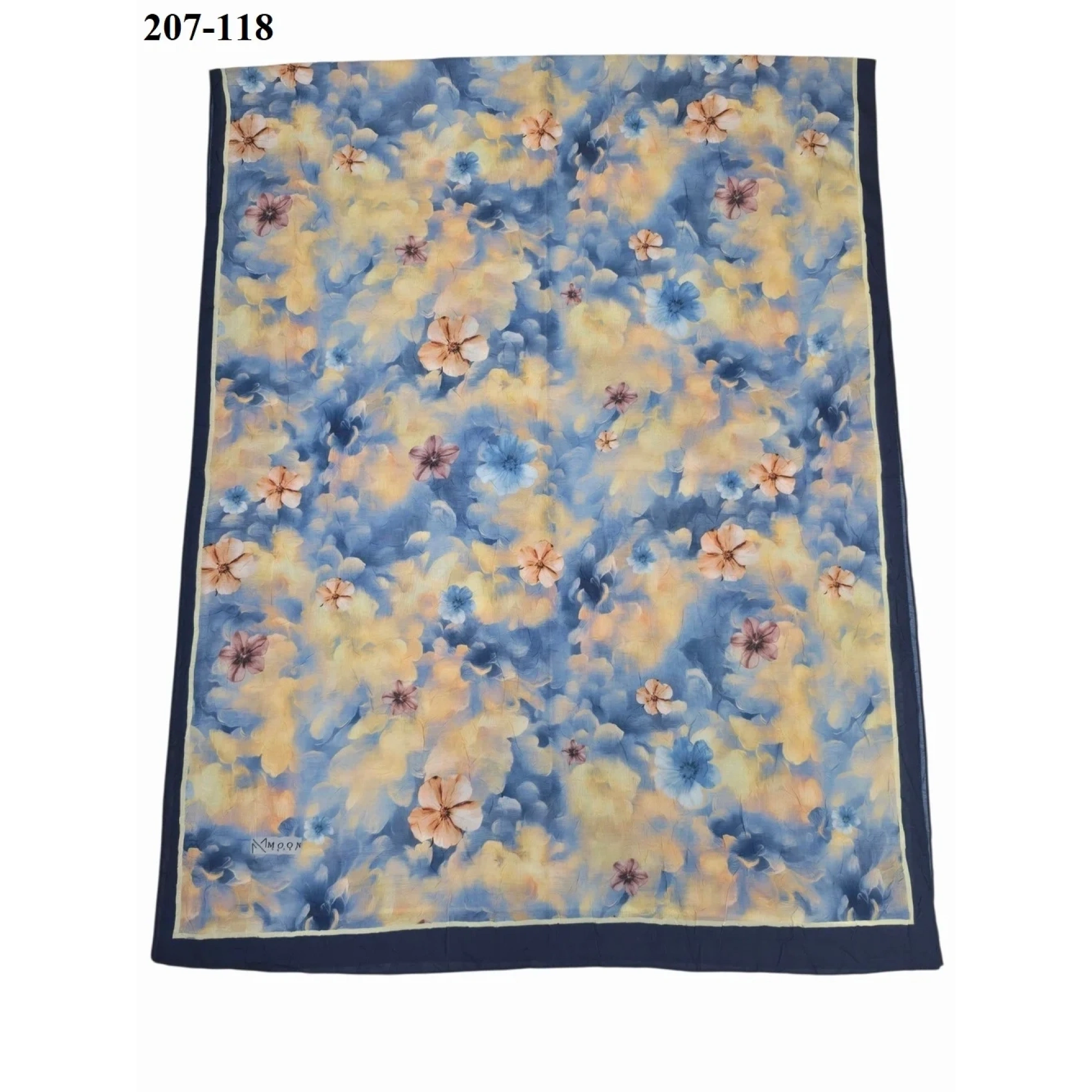 MoonScarf Bambu Kraş Pamuk Şal (Lacivert) 207-118