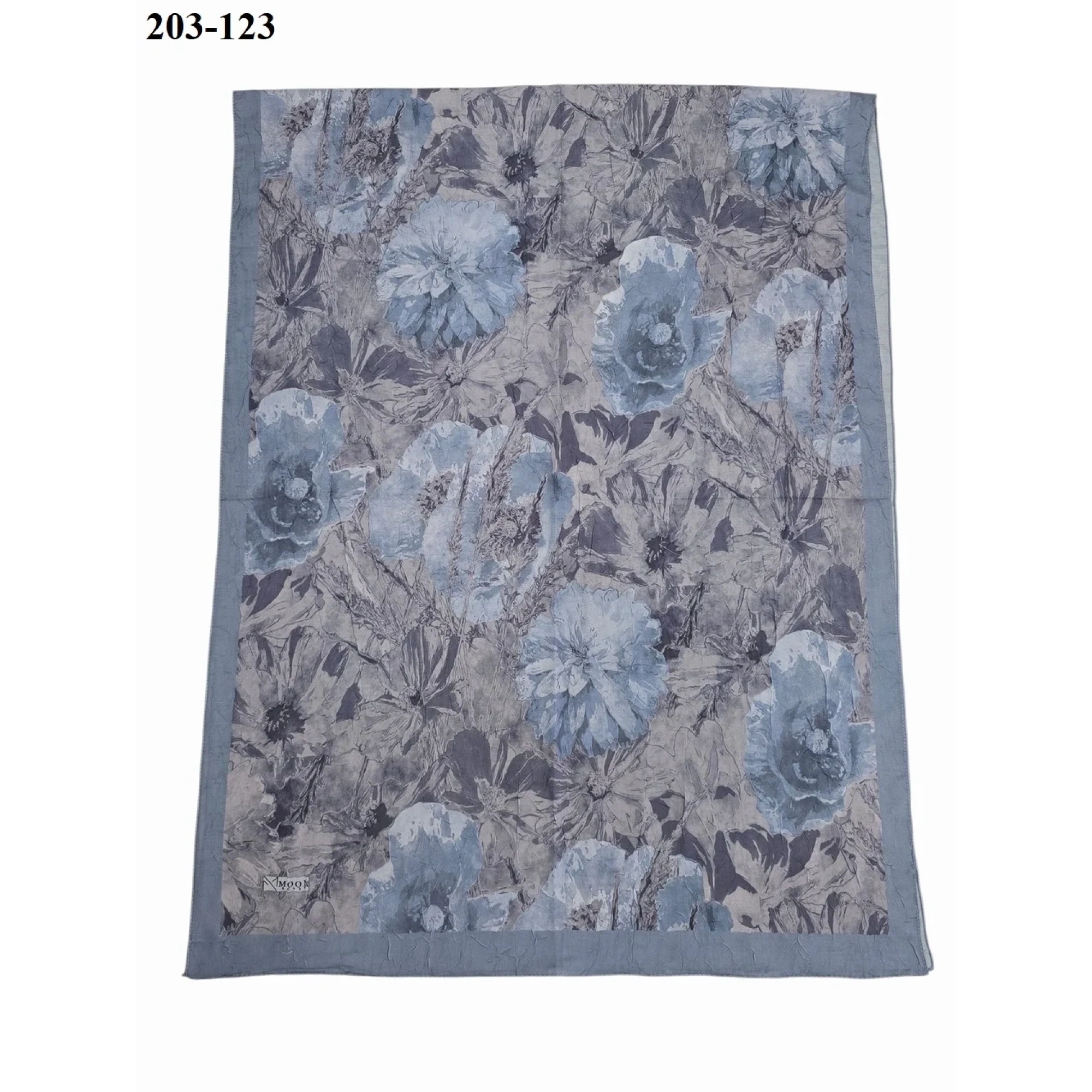 MoonScarf Bambu Kraş Pamuk Şal (Mavi) 203-123