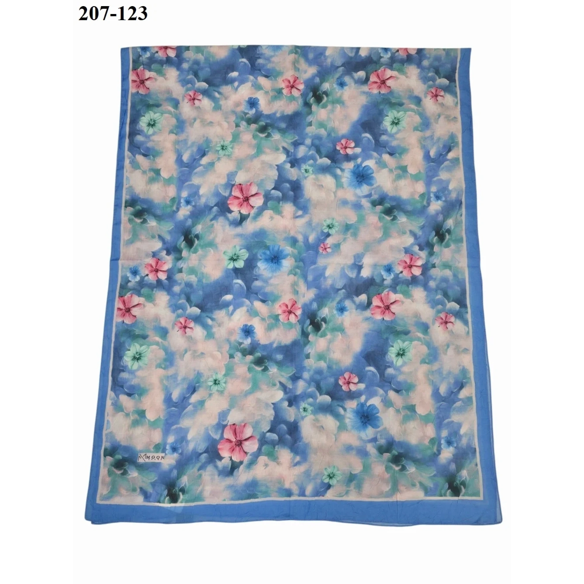 MoonScarf Bambu Kraş Pamuk Şal (Mavi) 207-123
