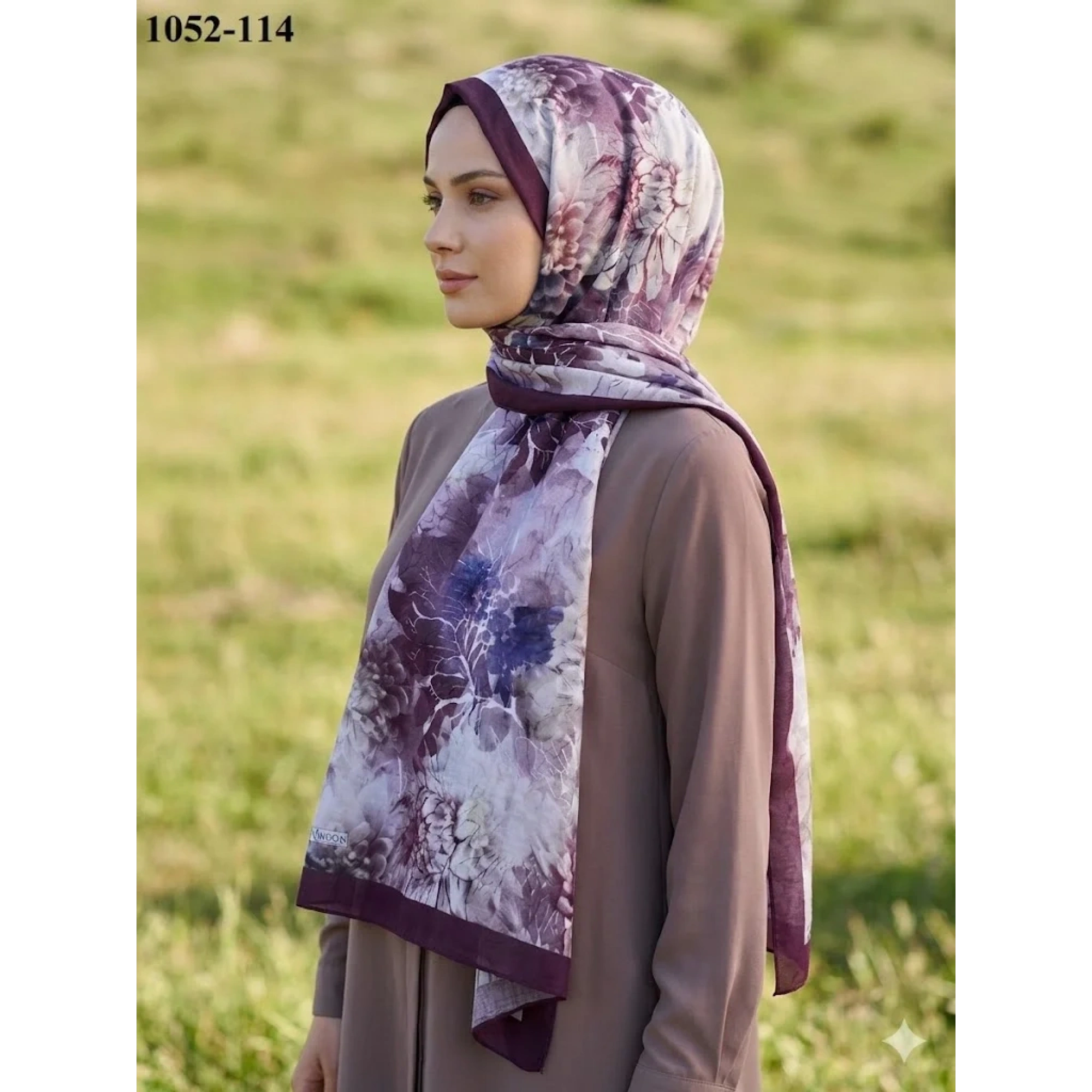 MoonScarf Bambu Kraş Pamuk Şal (Mürdüm) 1052-114