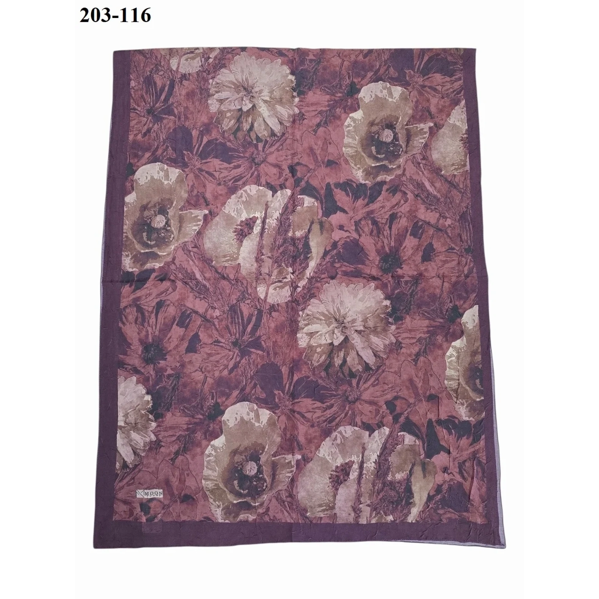 MoonScarf Bambu Kraş Pamuk Şal (Mürdüm) 203-116