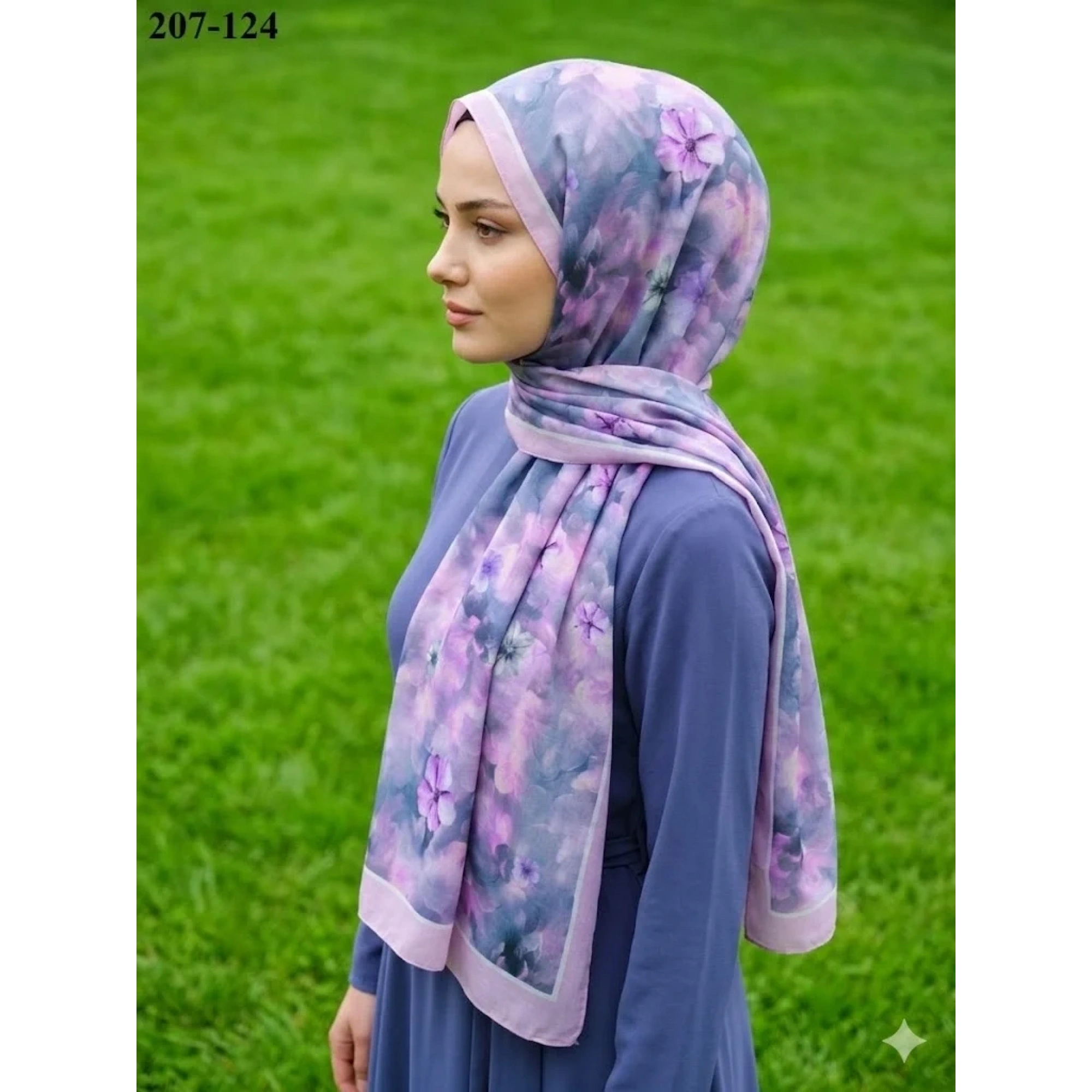 MoonScarf Bambu Kraş Pamuk Şal (Pudra) 207-124