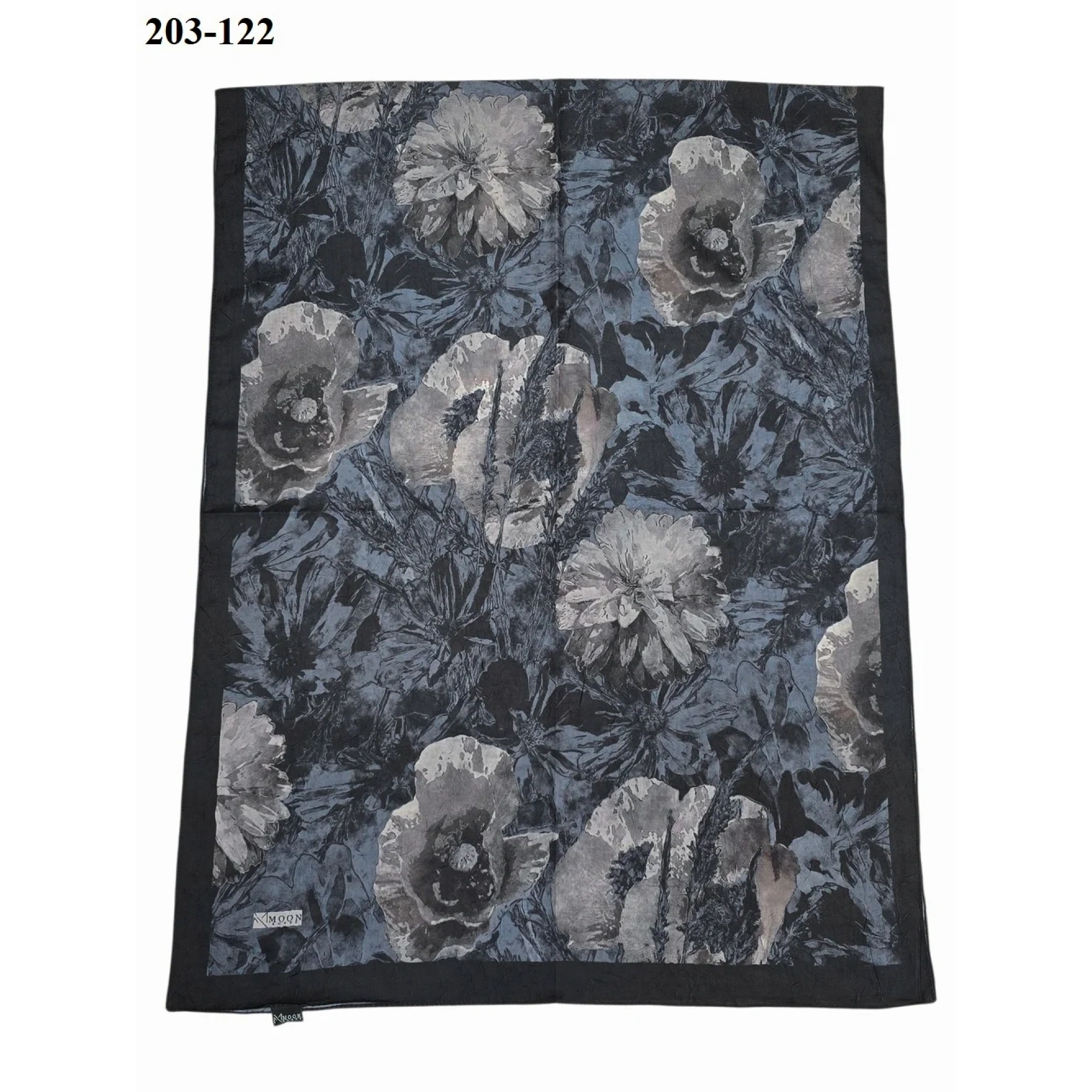 MoonScarf Bambu Kraş Pamuk Şal (Siyah) 203-122