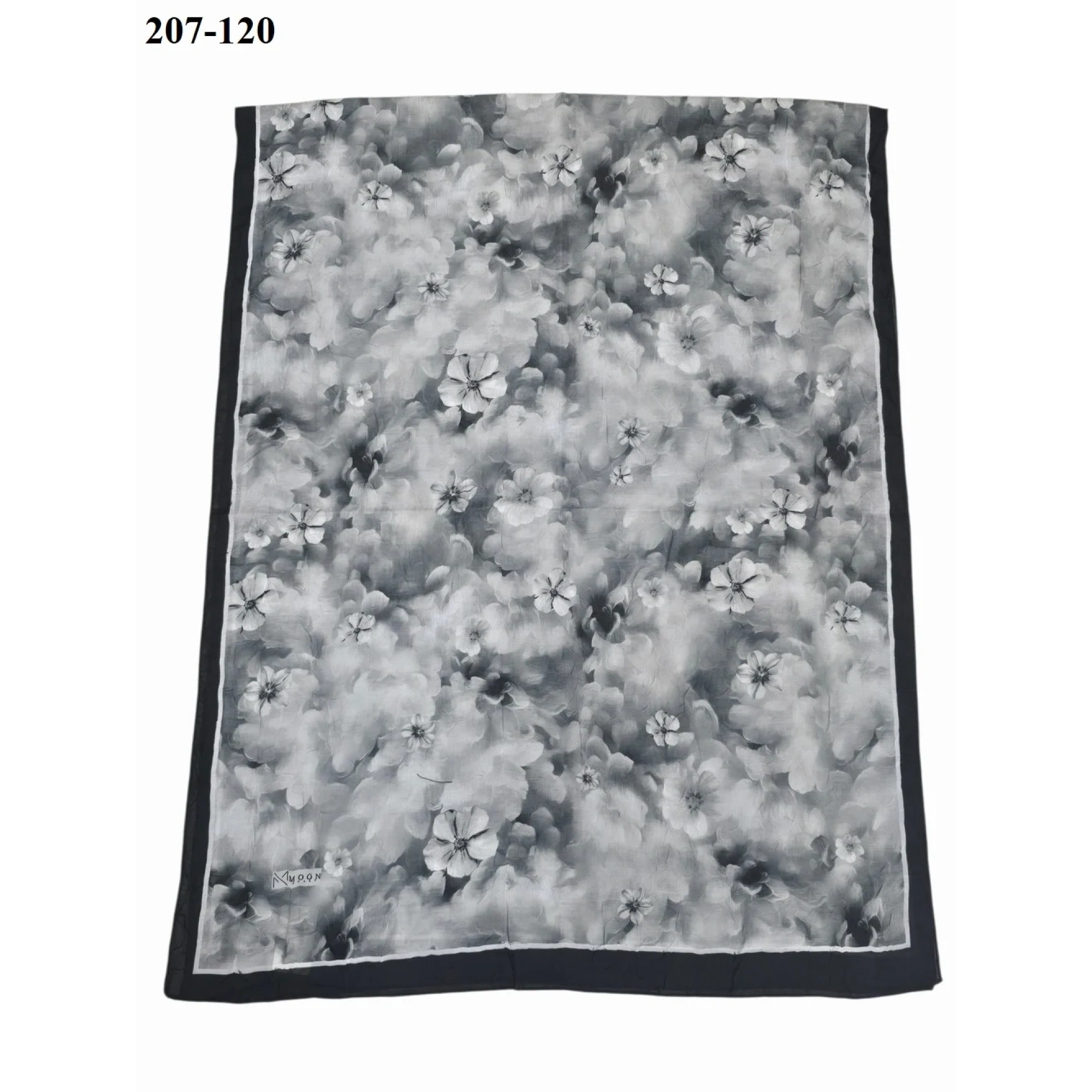 MoonScarf Bambu Kraş Pamuk Şal (Siyah) 207-120