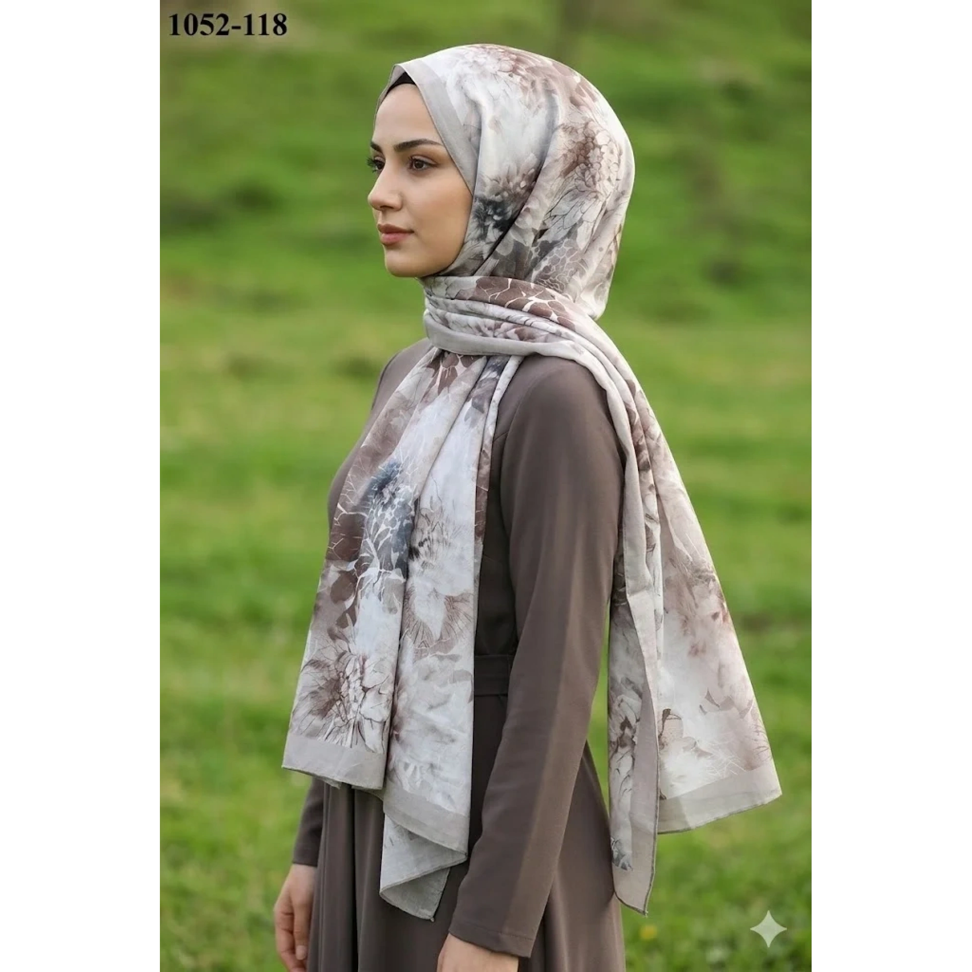 MoonScarf Bambu Kraş Pamuk Şal (Taş) 1052-118