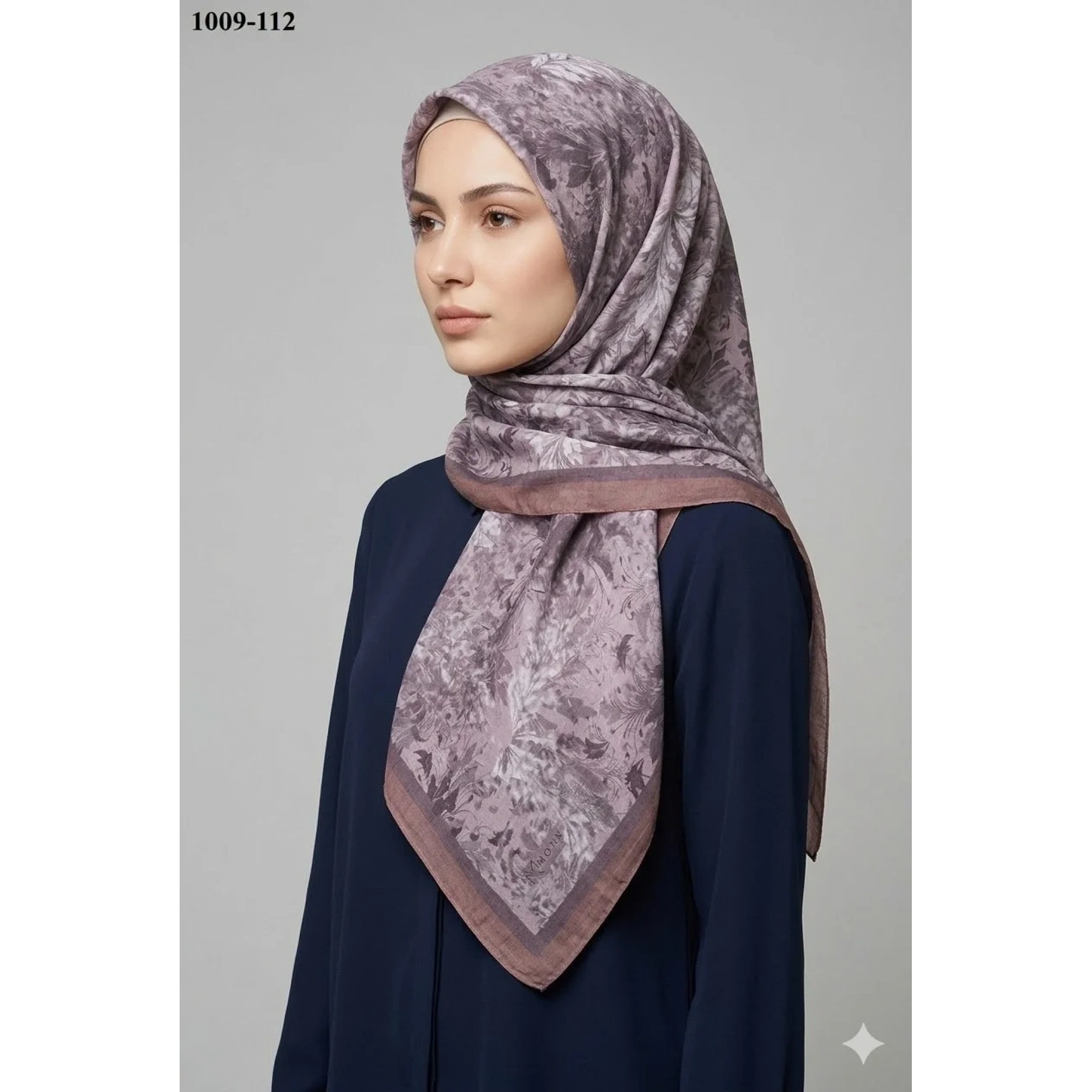 MoonScarf Desenli Bambu Pamuk Eşarp 1009-112
