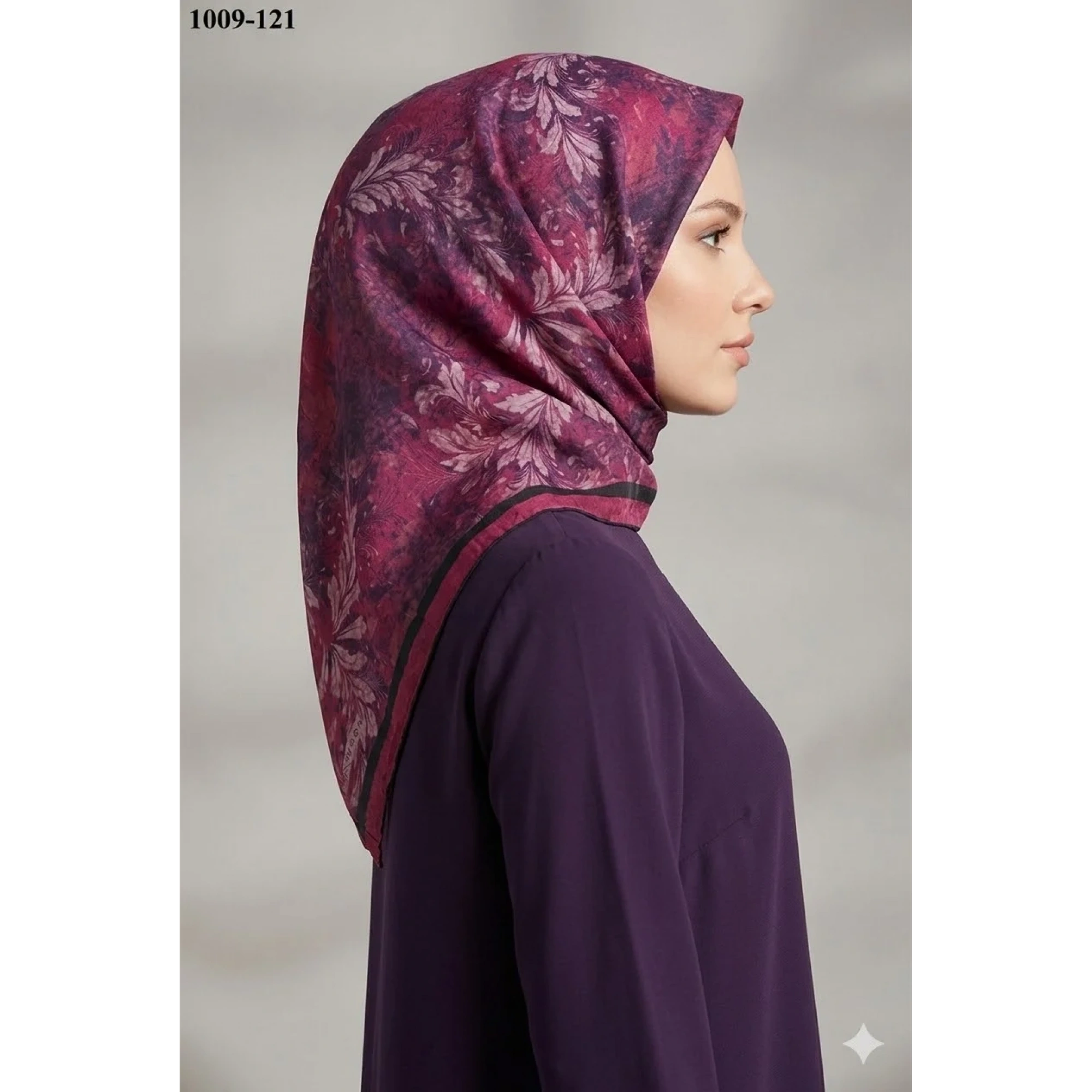 MoonScarf Desenli Bambu Pamuk Eşarp 1009-121