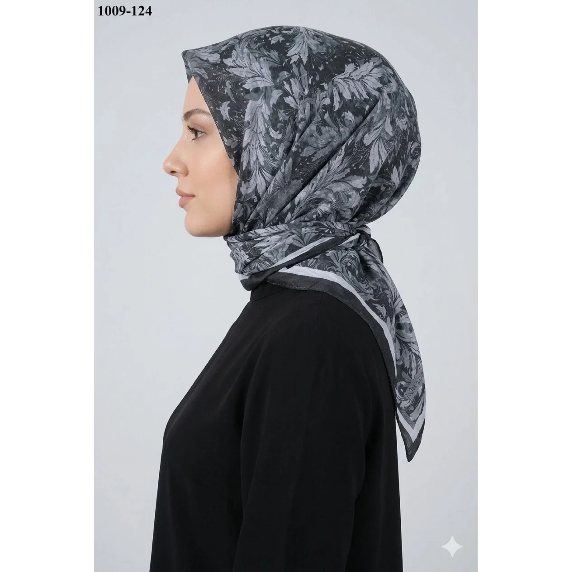 MoonScarf Desenli Bambu Pamuk Eşarp 1009-124