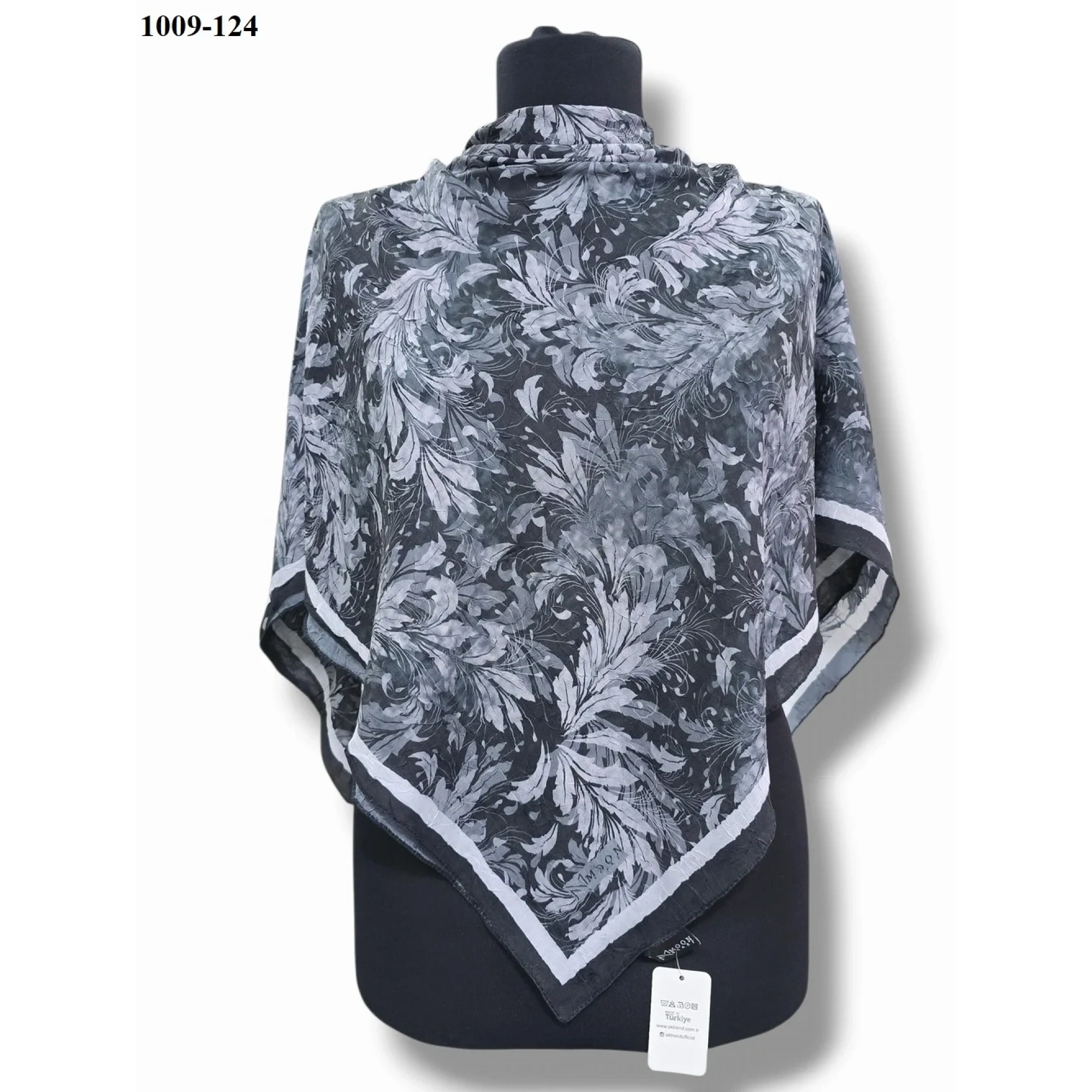 MoonScarf Desenli Bambu Pamuk Eşarp 1009-124