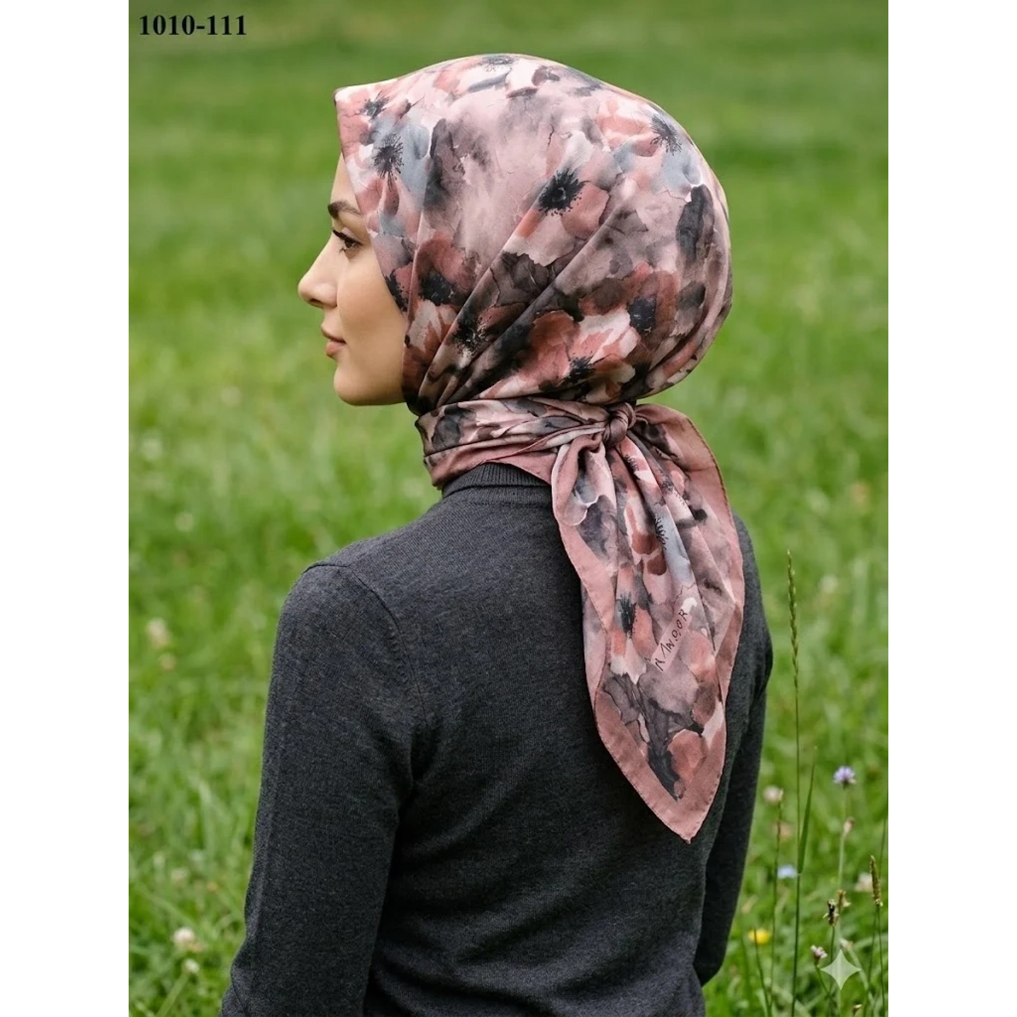 MoonScarf Desenli Bambu Pamuk Eşarp 1010-111