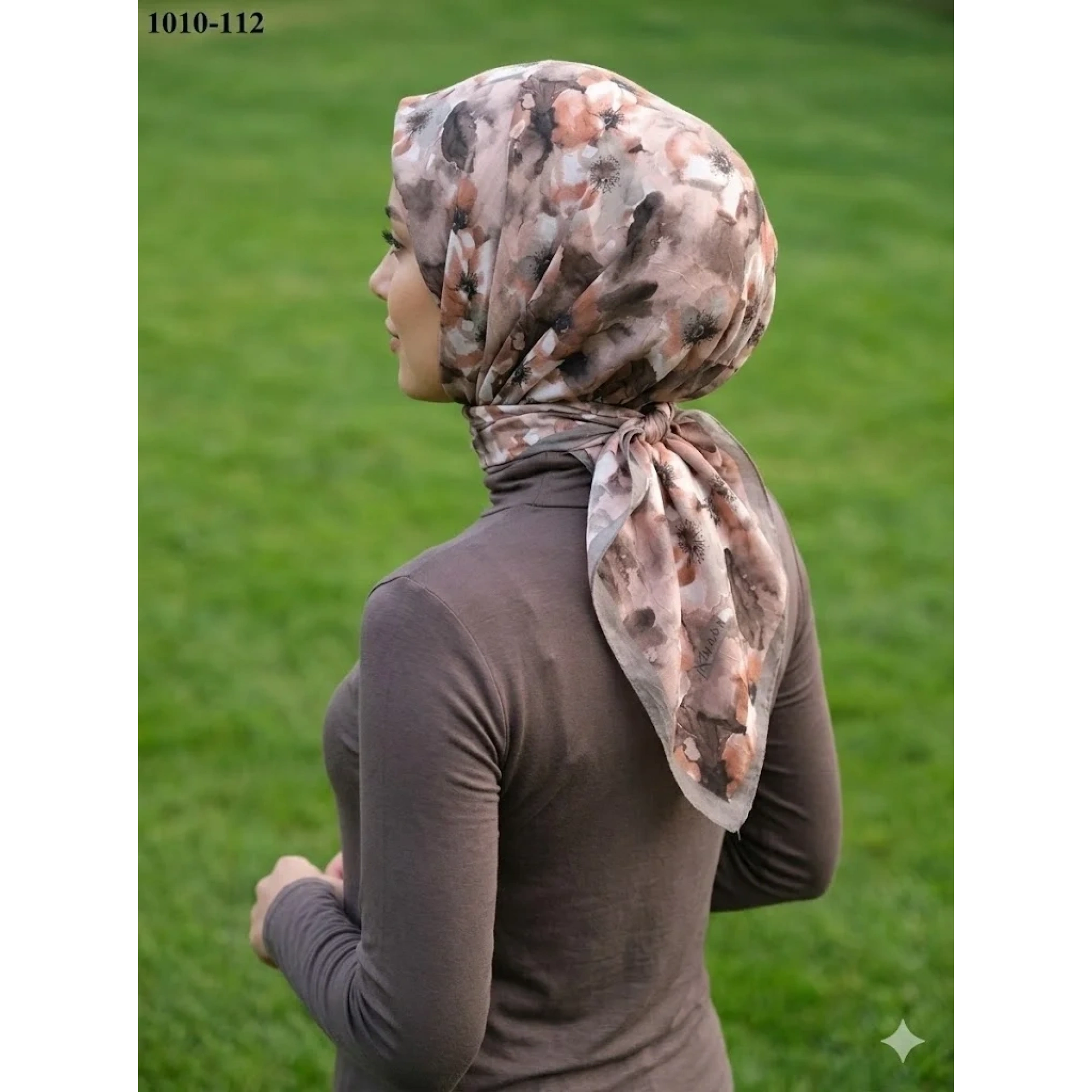 MoonScarf Desenli Bambu Pamuk Eşarp 1010-112