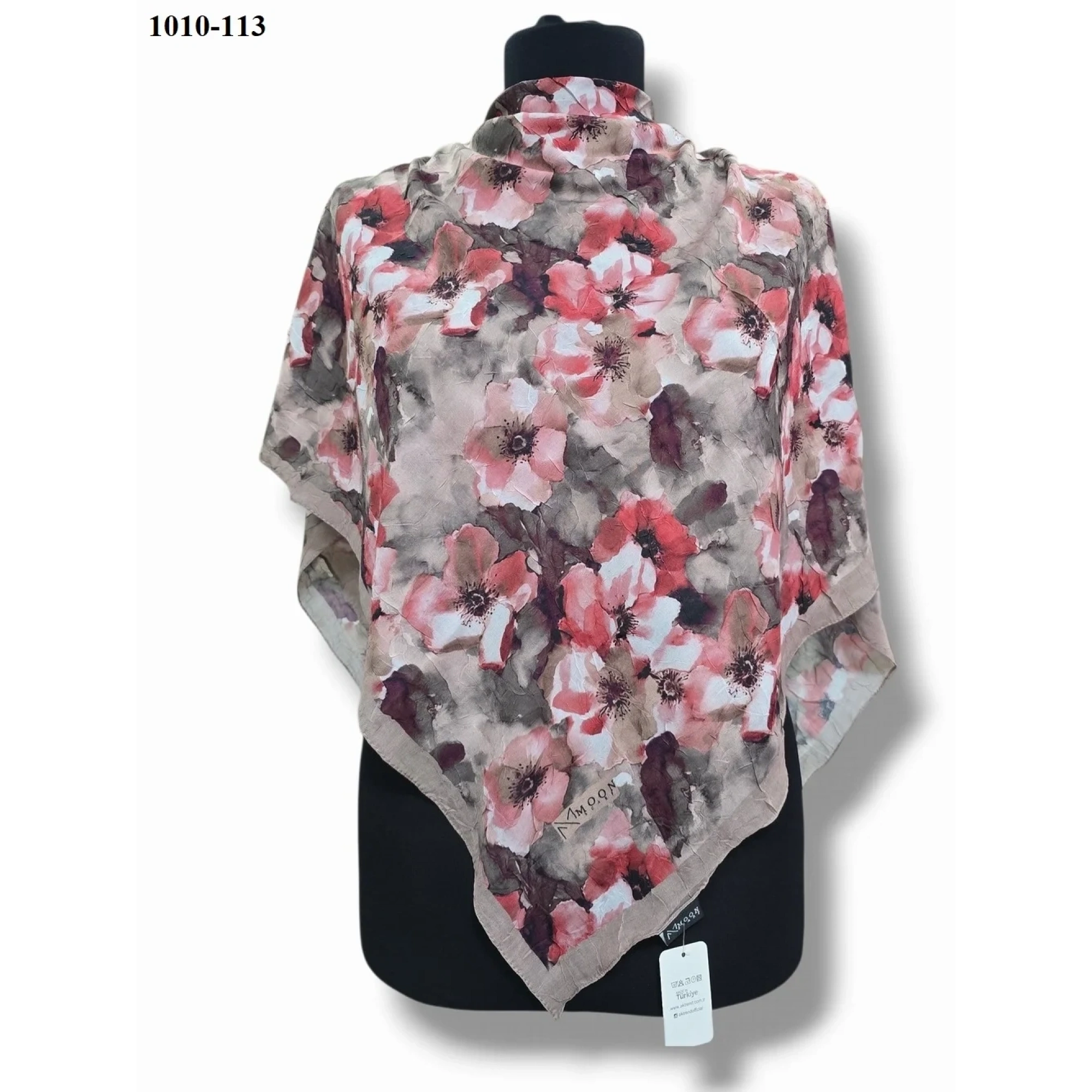 MoonScarf Desenli Bambu Pamuk Eşarp 1010-113