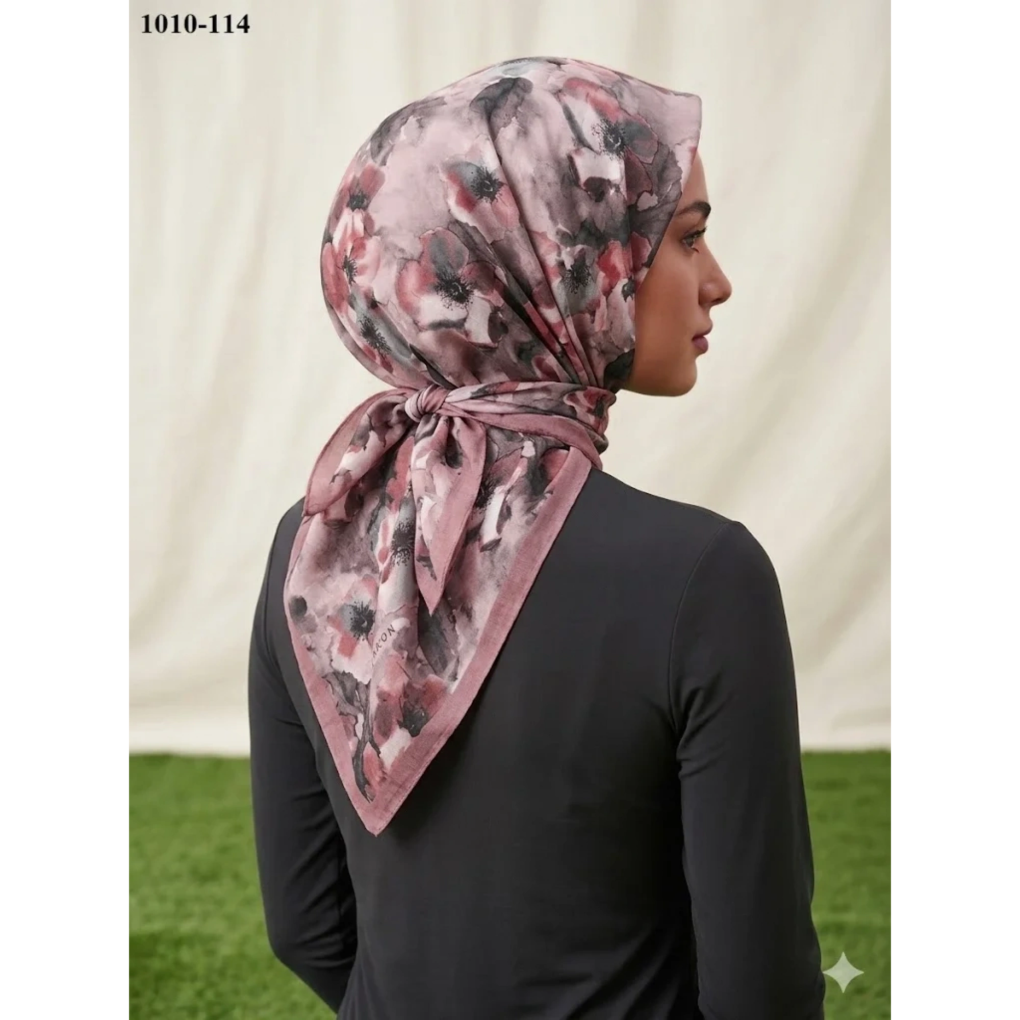 MoonScarf Desenli Bambu Pamuk Eşarp 1010-114