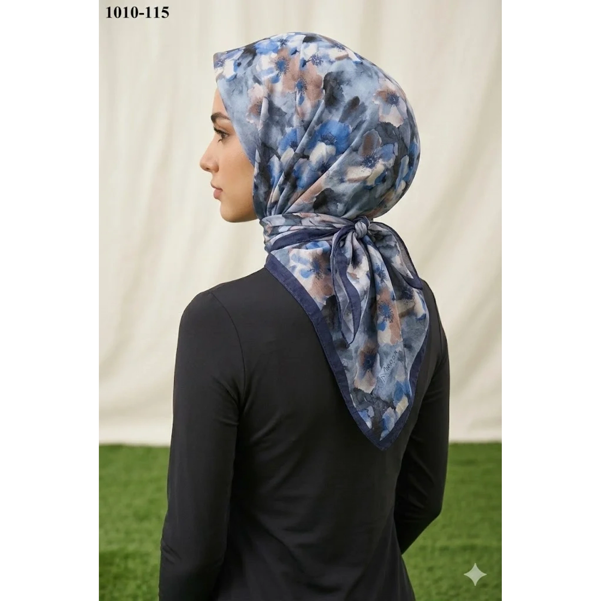 MoonScarf Desenli Bambu Pamuk Eşarp 1010-115