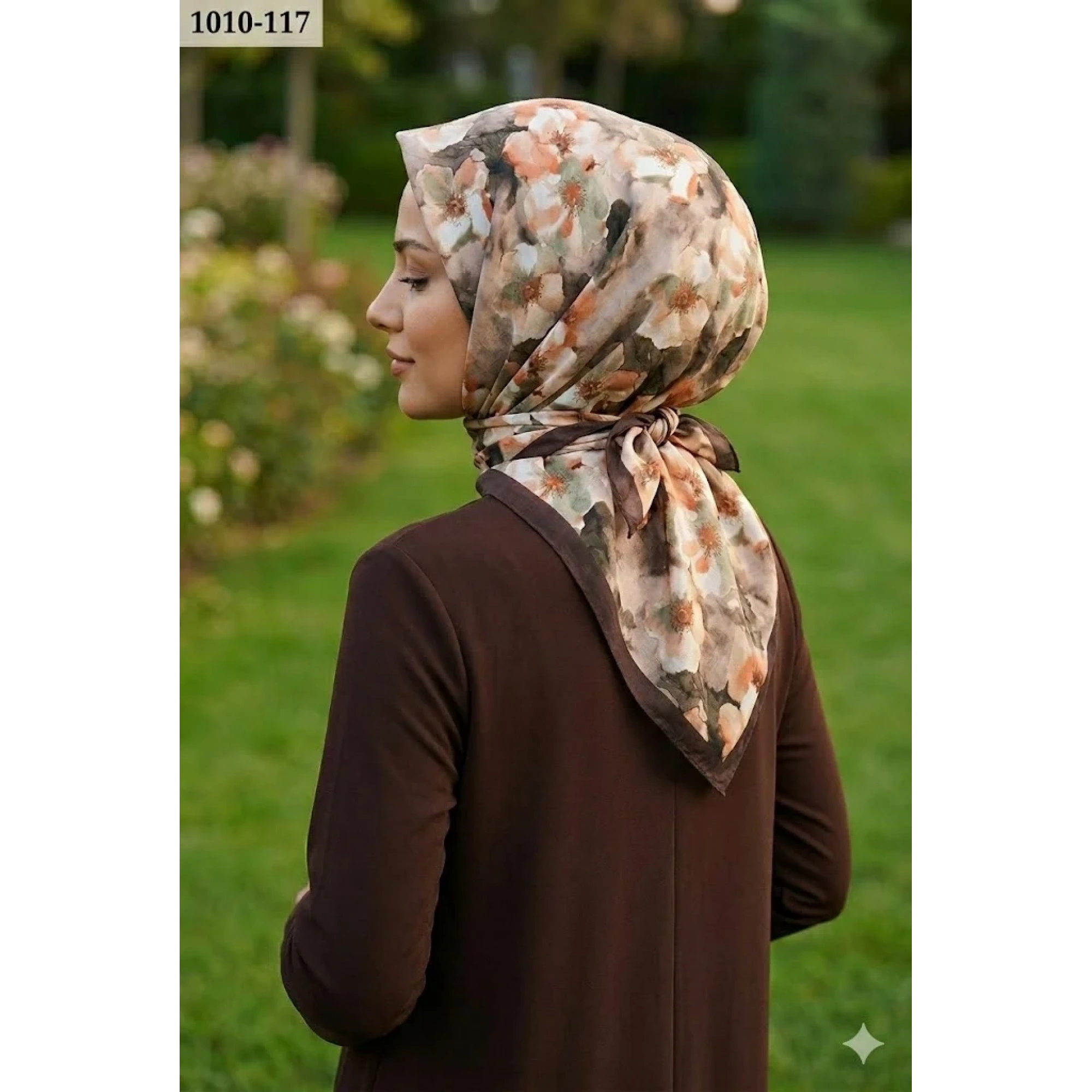 MoonScarf Desenli Bambu Pamuk Eşarp 1010-117