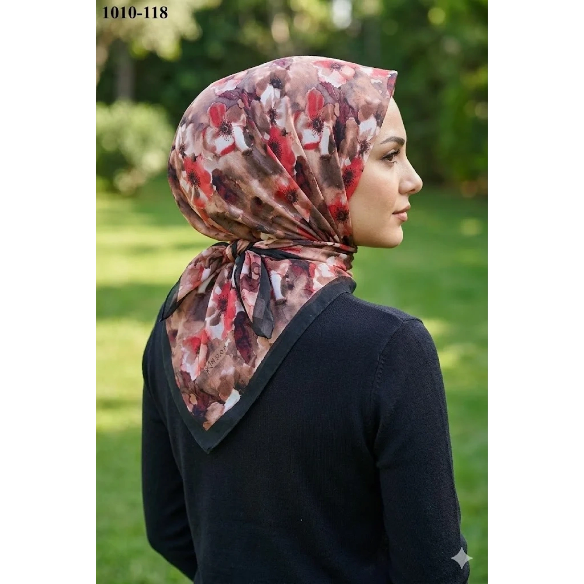 MoonScarf Desenli Bambu Pamuk Eşarp 1010-118