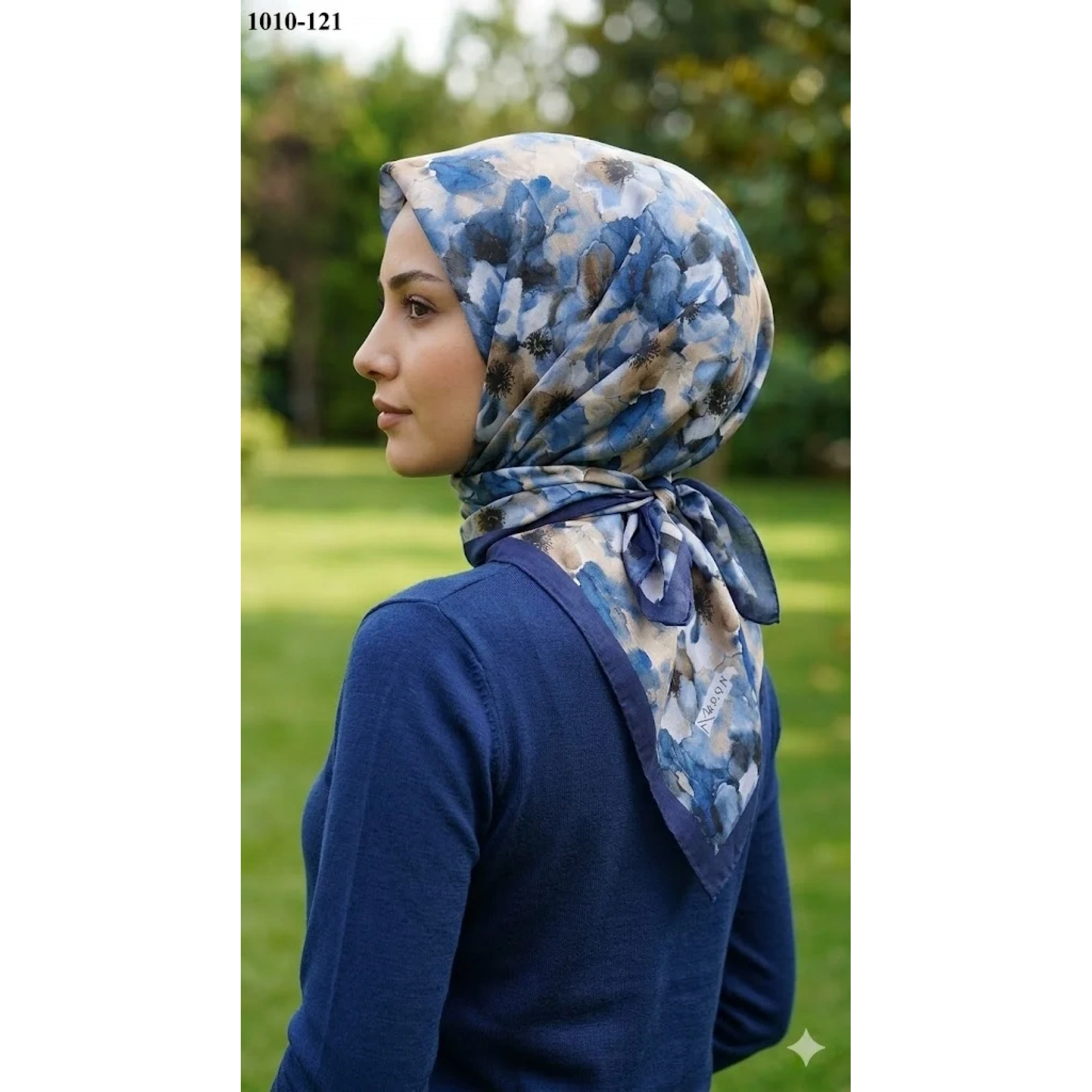 MoonScarf Desenli Bambu Pamuk Eşarp 1010-121