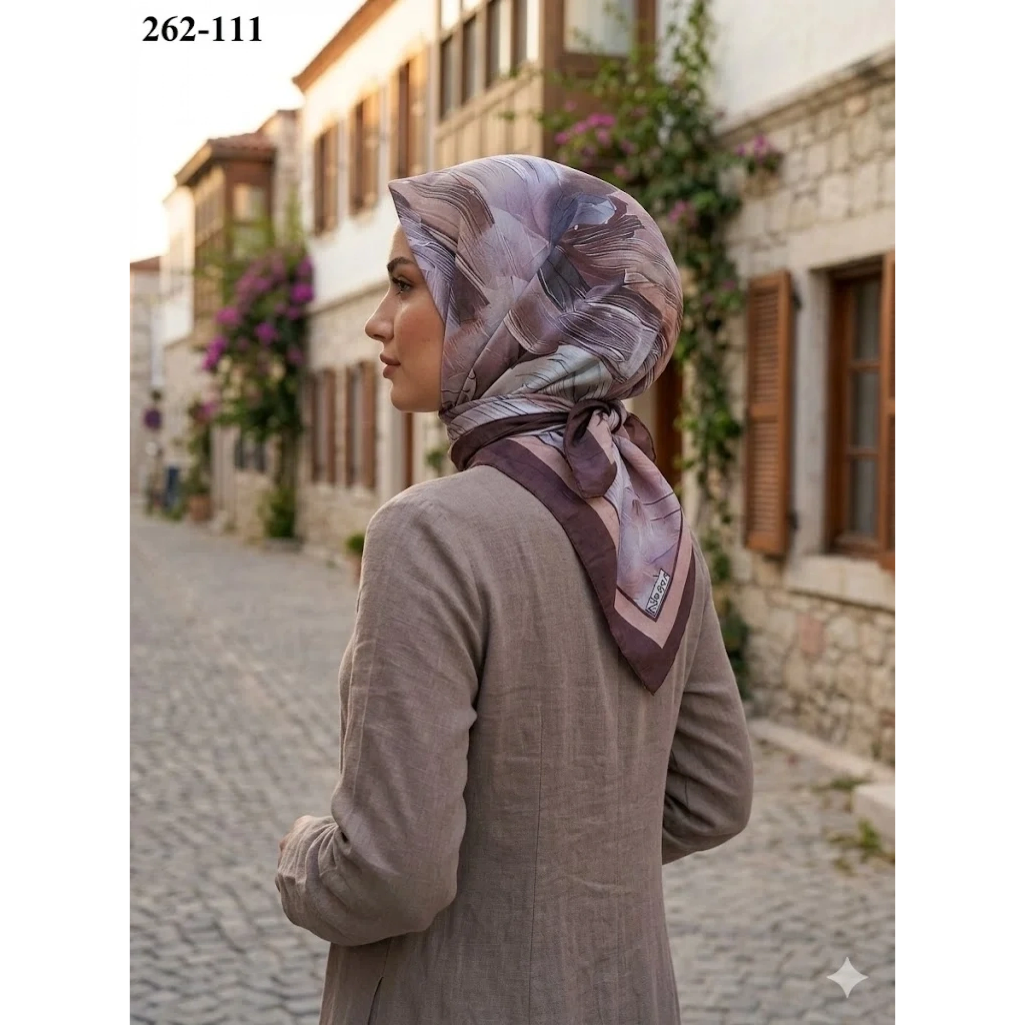 MoonScarf Desenli Bambu Pamuk Eşarp 262-111