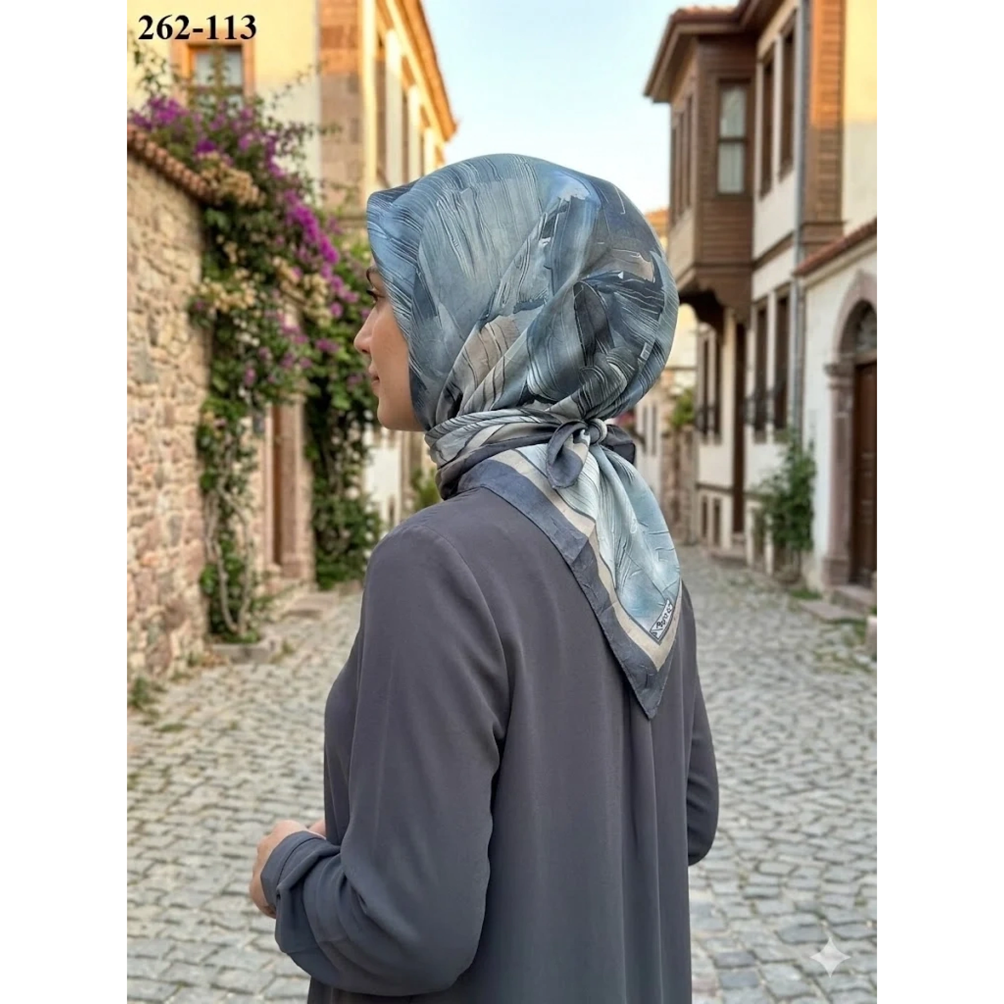 MoonScarf Desenli Bambu Pamuk Eşarp 262-113