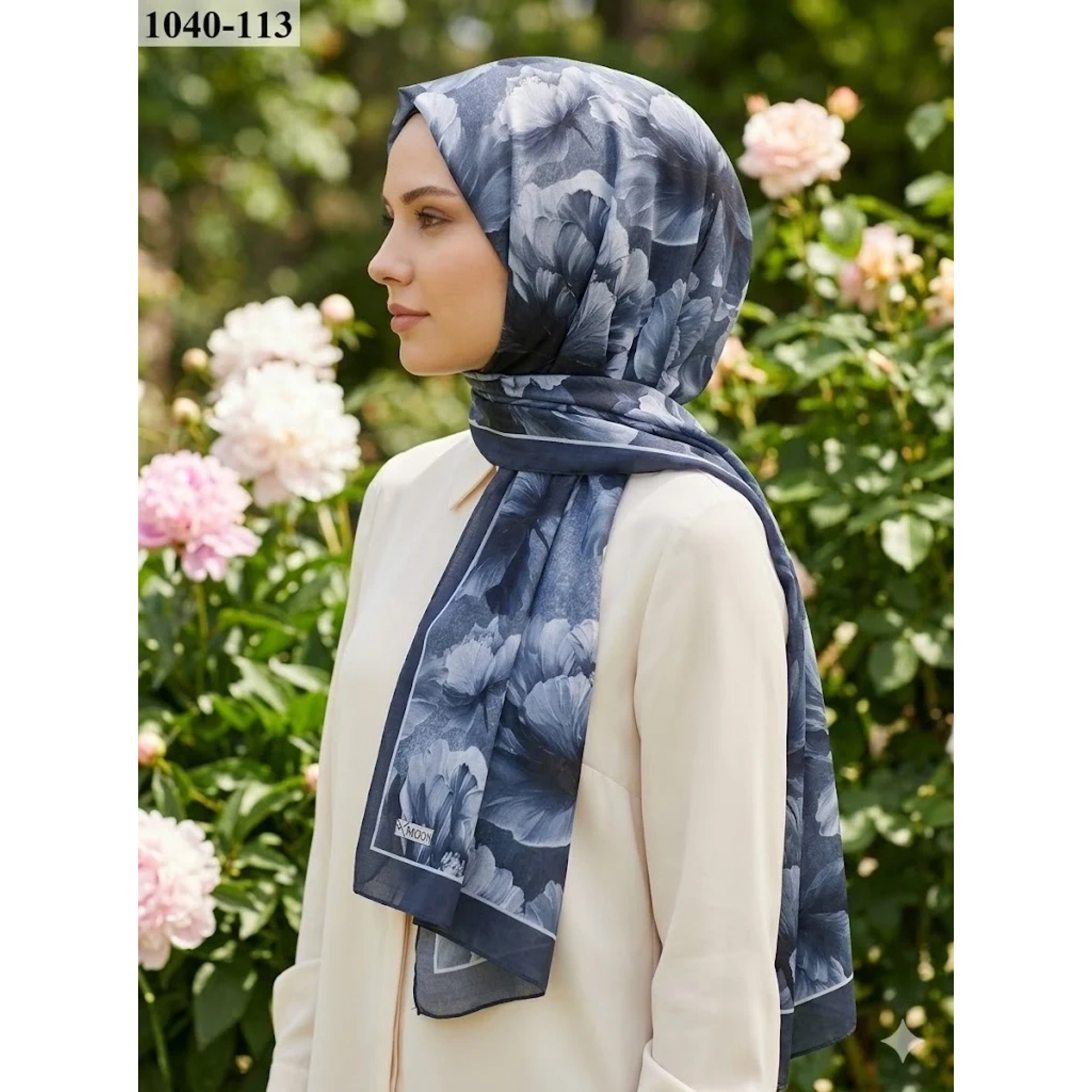 MoonScarf Soft Pamuk Şal (Gri) 1040-113