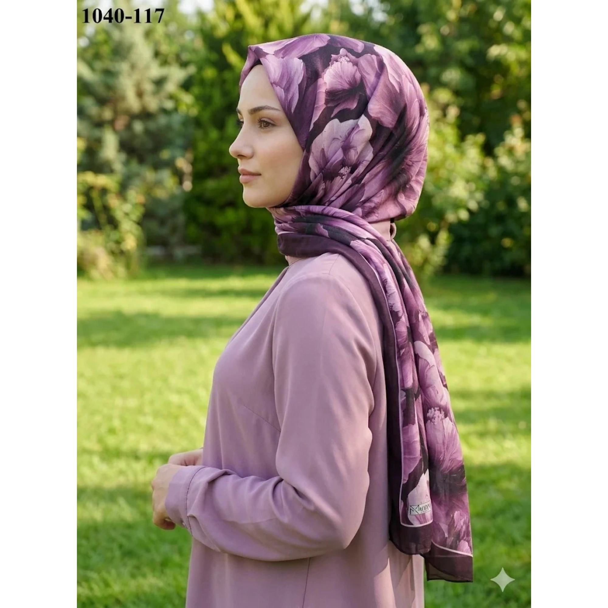MoonScarf Soft Pamuk Şal (Mürdüm) 1040-117
